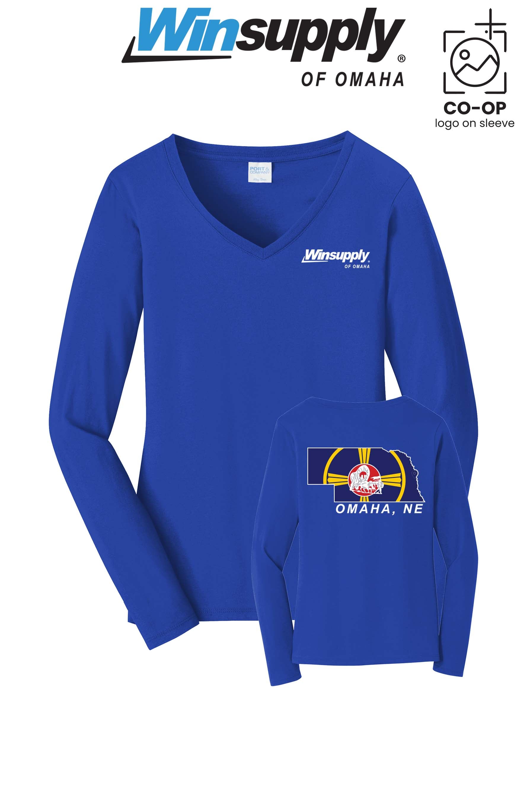 Port & Co™ Womens Long Sleeve Fan Favorite™ V-Neck Tee - Winsupply of Omaha