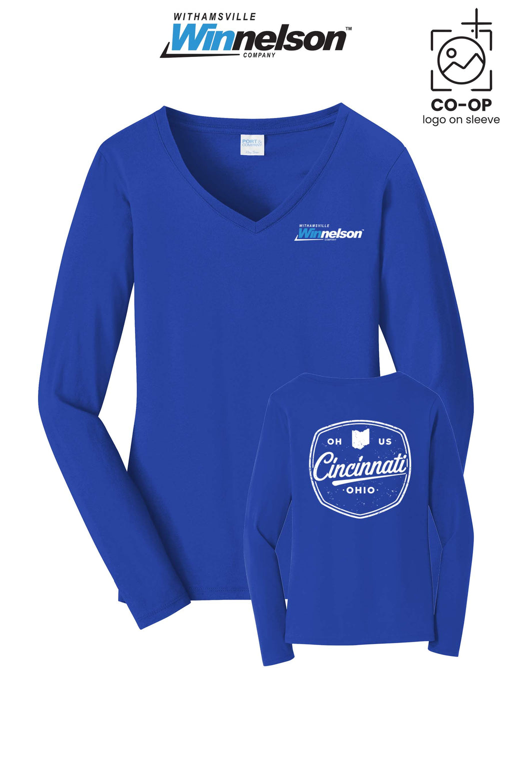 Port & Co™ Womens Long Sleeve Fan Favorite™ V-Neck Tee - Withamsville Winnelson