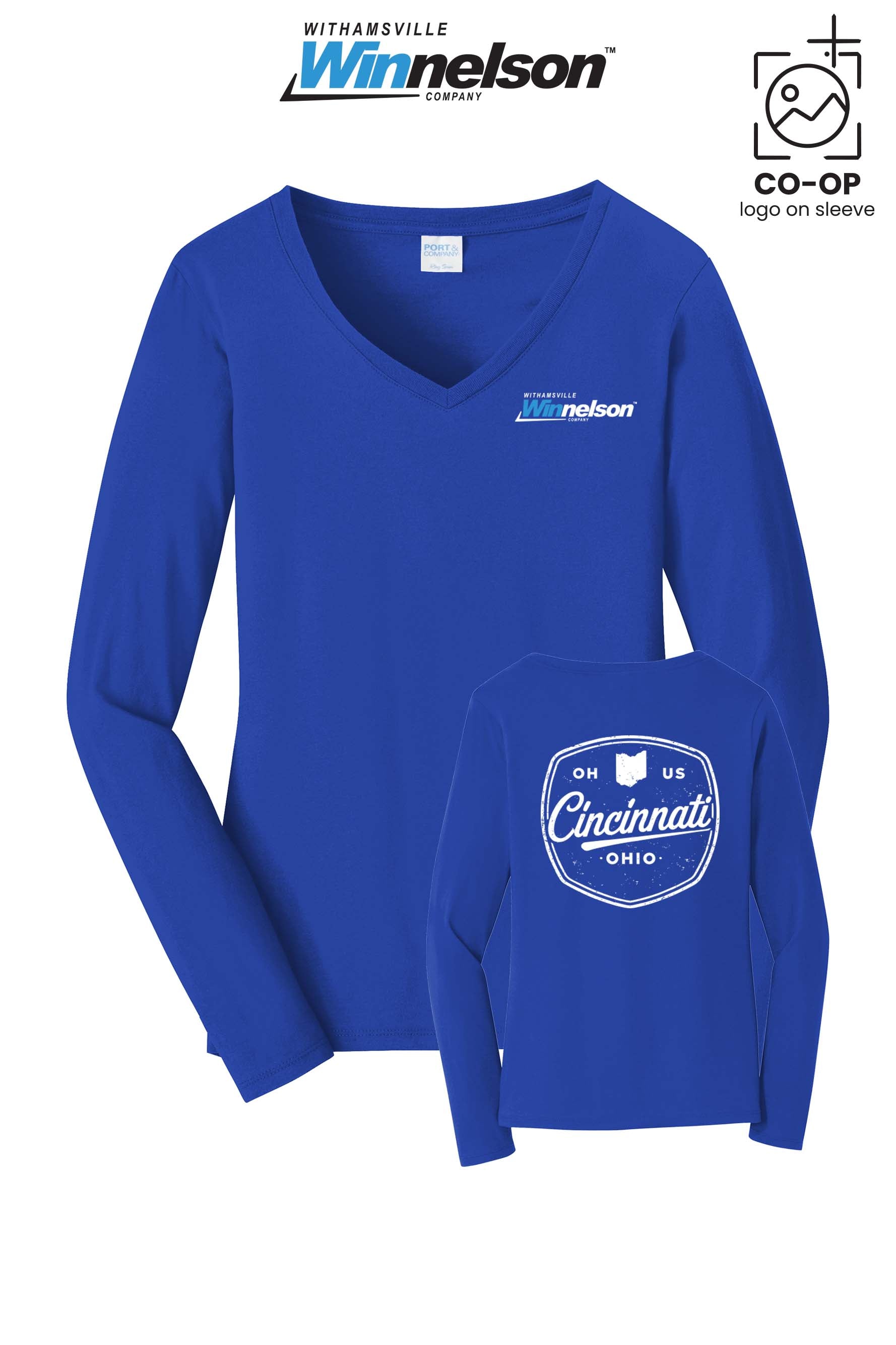 Port & Co™ Womens Long Sleeve Fan Favorite™ V-Neck Tee - Withamsville Winnelson