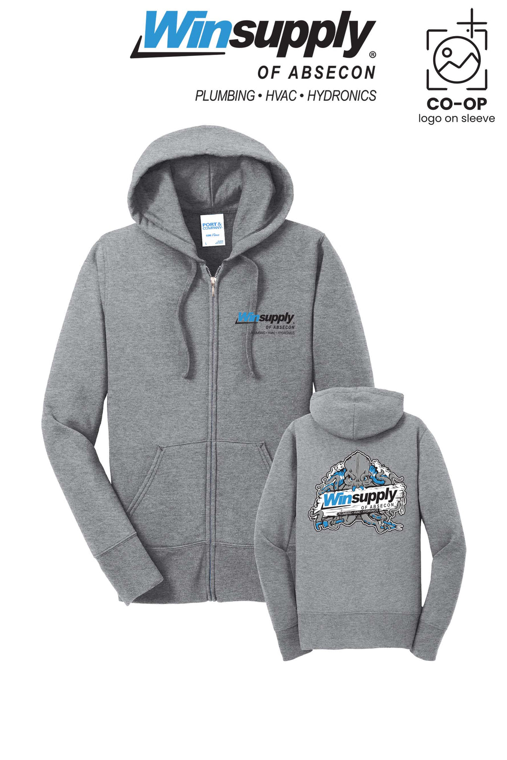 Port & Co™ Womens Core Fleece Full-Zip Hooded Sweatshirt - Winsupply of Absecon