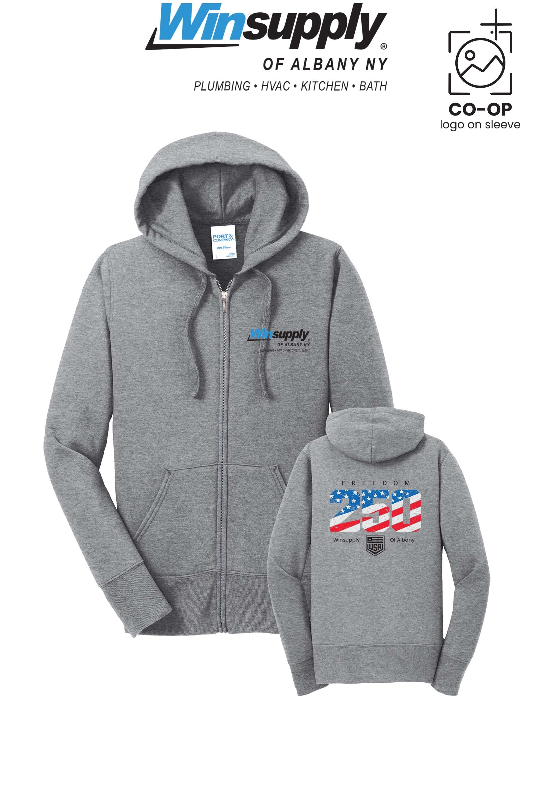 Port & Co™ Womens Core Fleece Full-Zip Hooded Sweatshirt - Winsupply of Albany NY
