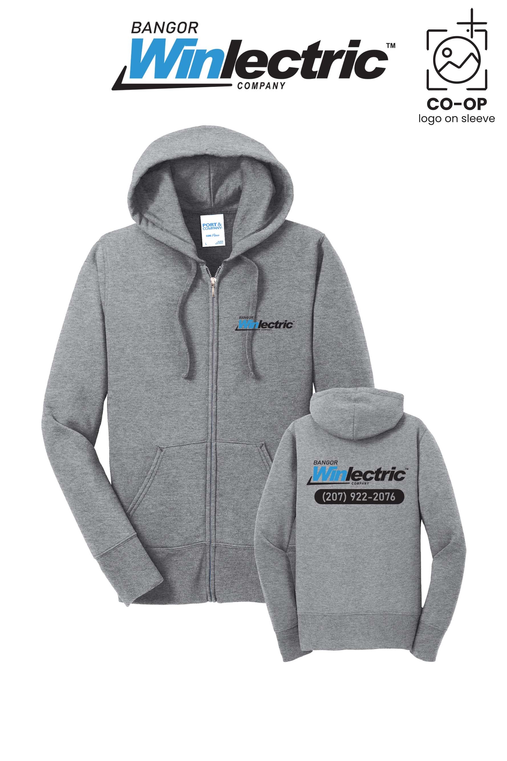Port & Co™ Womens Core Fleece Full-Zip Hooded Sweatshirt - Winlectric Bangor