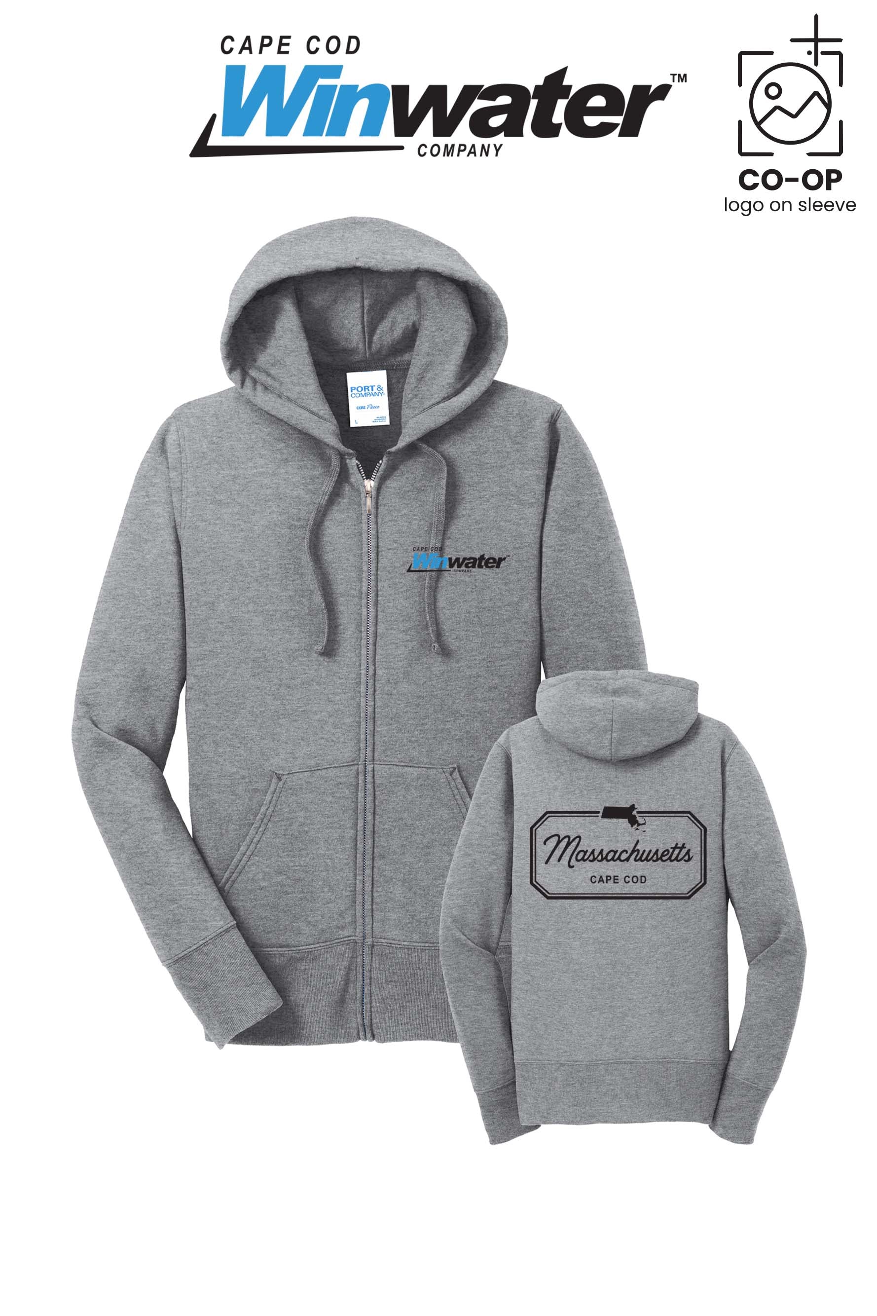 Port & Co™ Womens Core Fleece Full-Zip Hooded Sweatshirt - Winwater Cape Cod