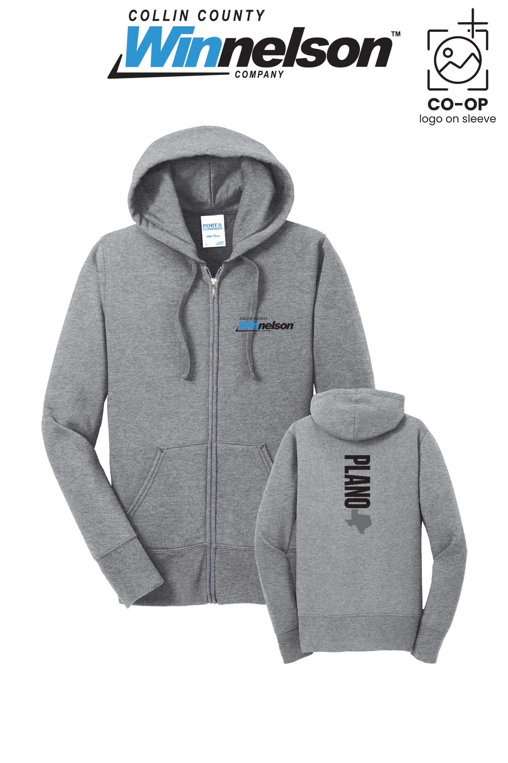 Port & Co™ Womens Core Fleece Full-Zip Hooded Sweatshirt - Collin County Winnelson