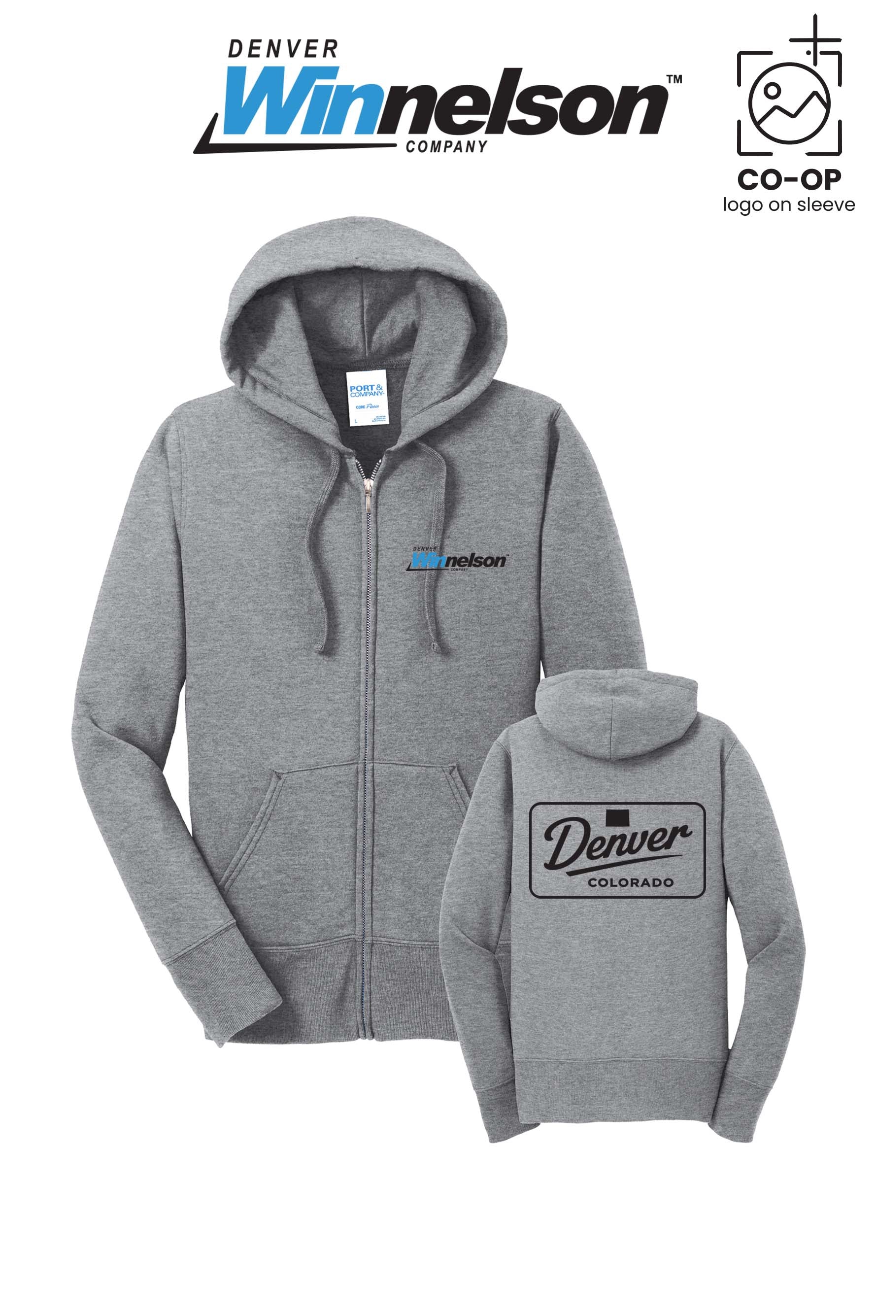 Port & Co™ Womens Core Fleece Full-Zip Hooded Sweatshirt - Denver Winnelson