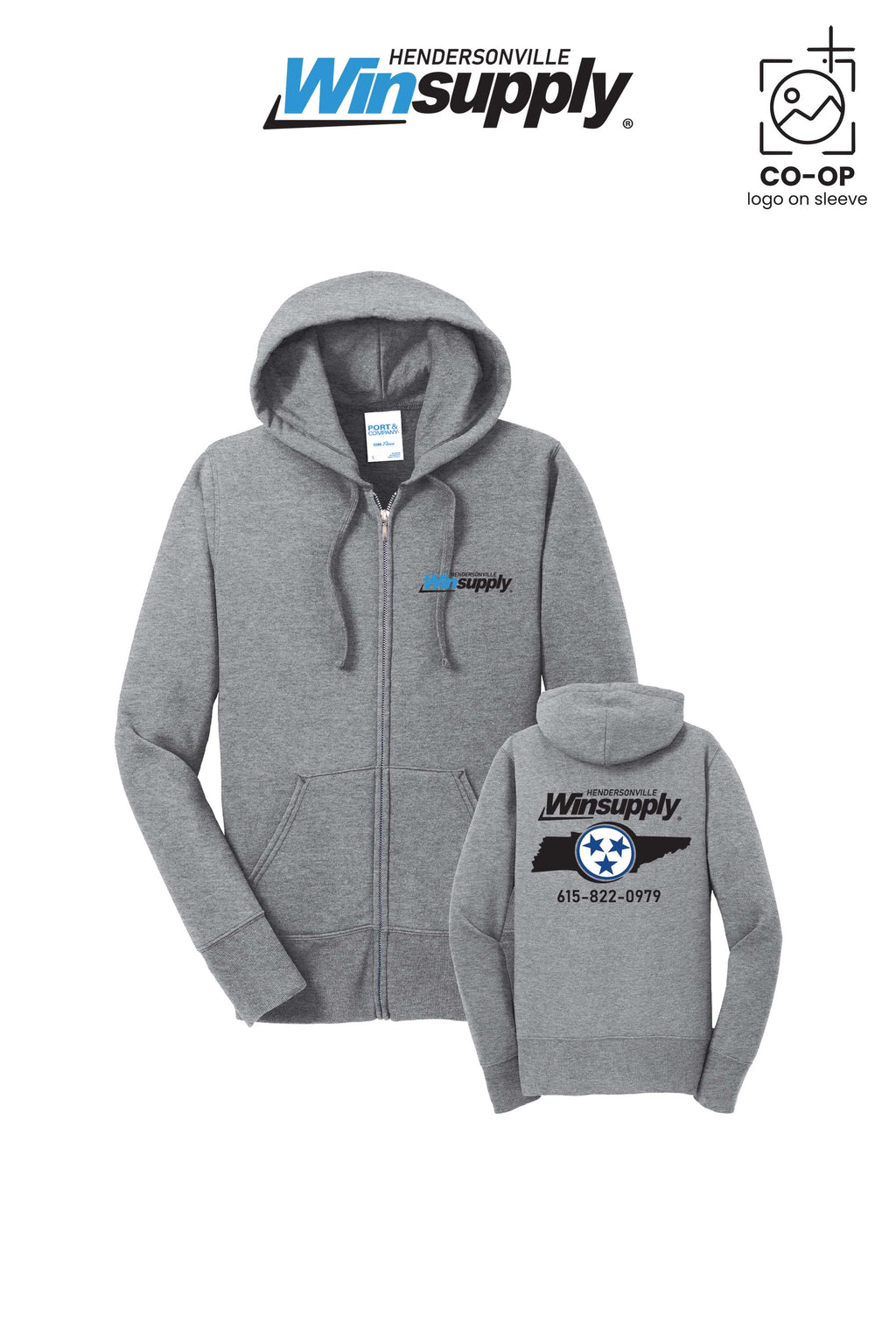 Port & Co™ Womens Core Fleece Full-Zip Hooded Sweatshirt - Winsupply of Hendersonville