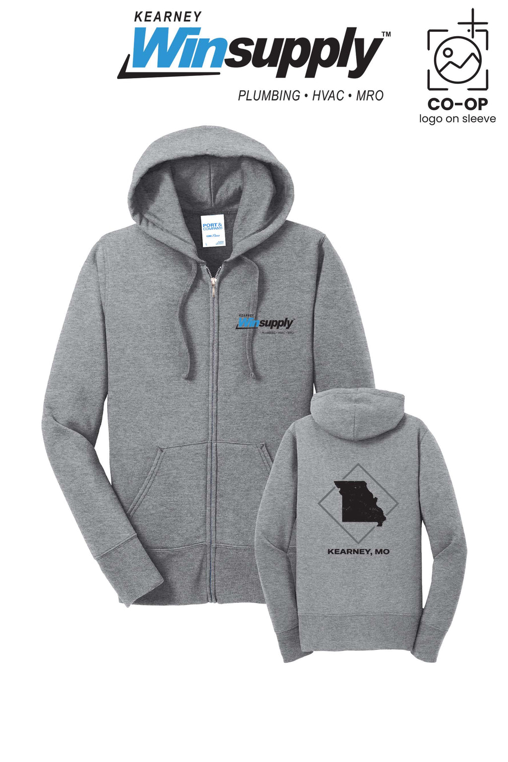 Port & Co™ Womens Core Fleece Full-Zip Hooded Sweatshirt - Kearney Winsupply