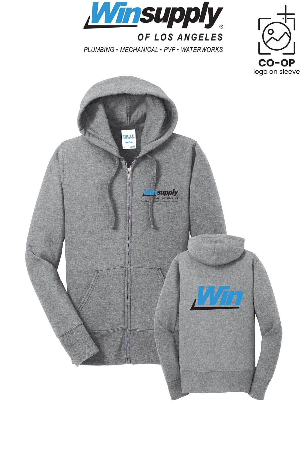Port & Co™ Womens Core Fleece Full-Zip Hooded Sweatshirt - Winsupply of Los Angeles
