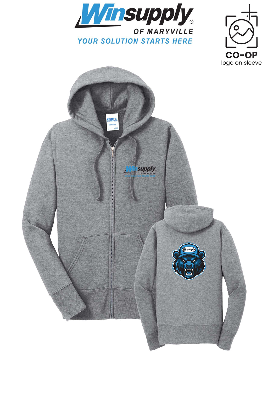 Port & Co™ Womens Core Fleece Full-Zip Hooded Sweatshirt - Winsupply of Maryville