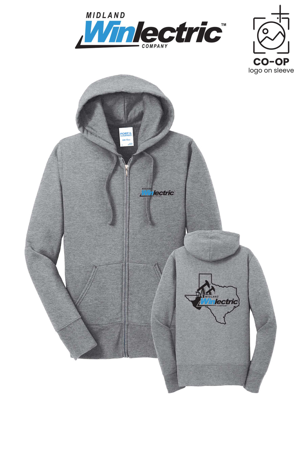 Port & Co™ Womens Core Fleece Full-Zip Hooded Sweatshirt - Winlectric of Midland