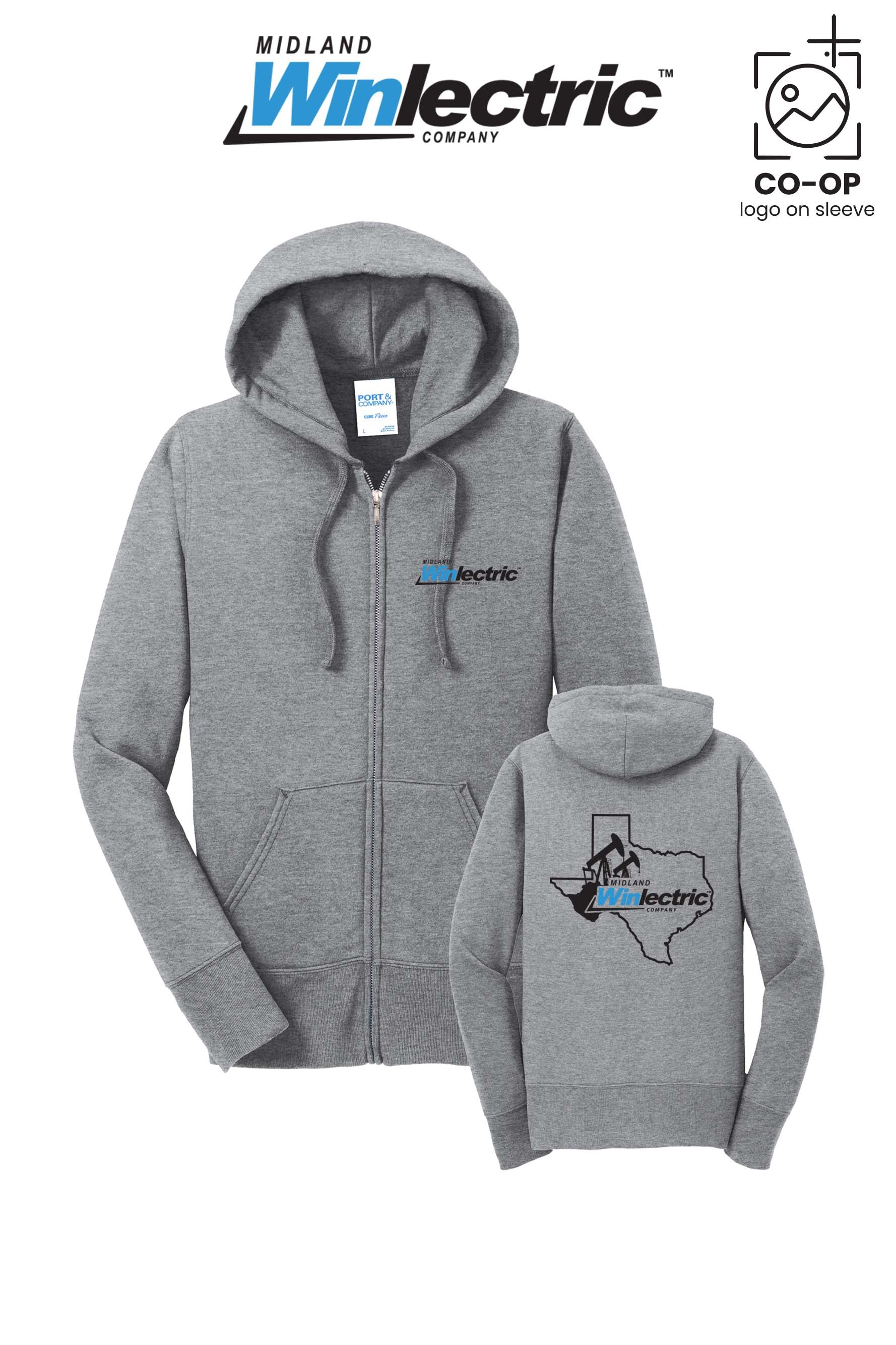 Port & Co™ Womens Core Fleece Full-Zip Hooded Sweatshirt - Winlectric of Midland