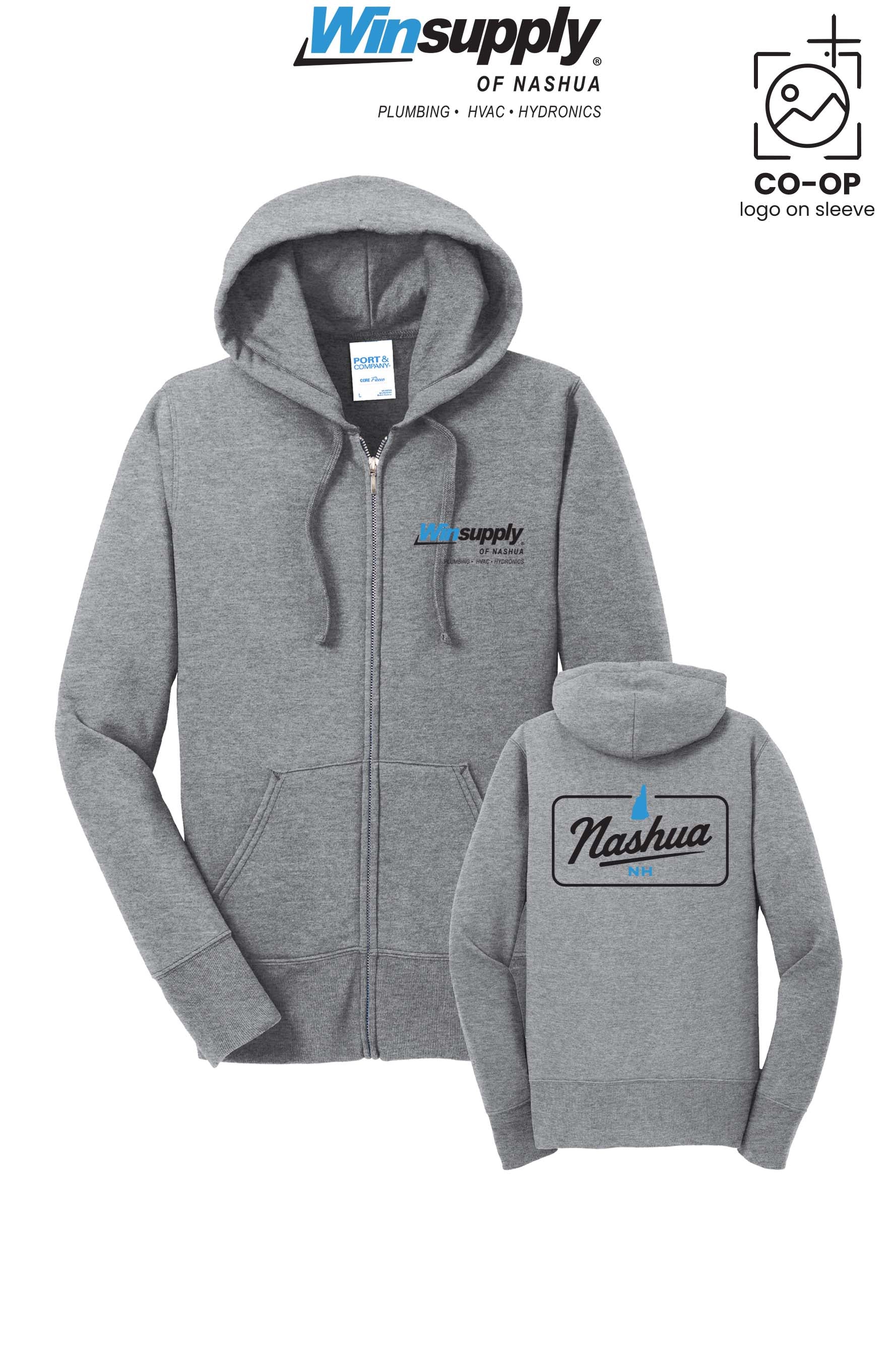 Port & Co™ Womens Core Fleece Full-Zip Hooded Sweatshirt - Winsupply of Nashua