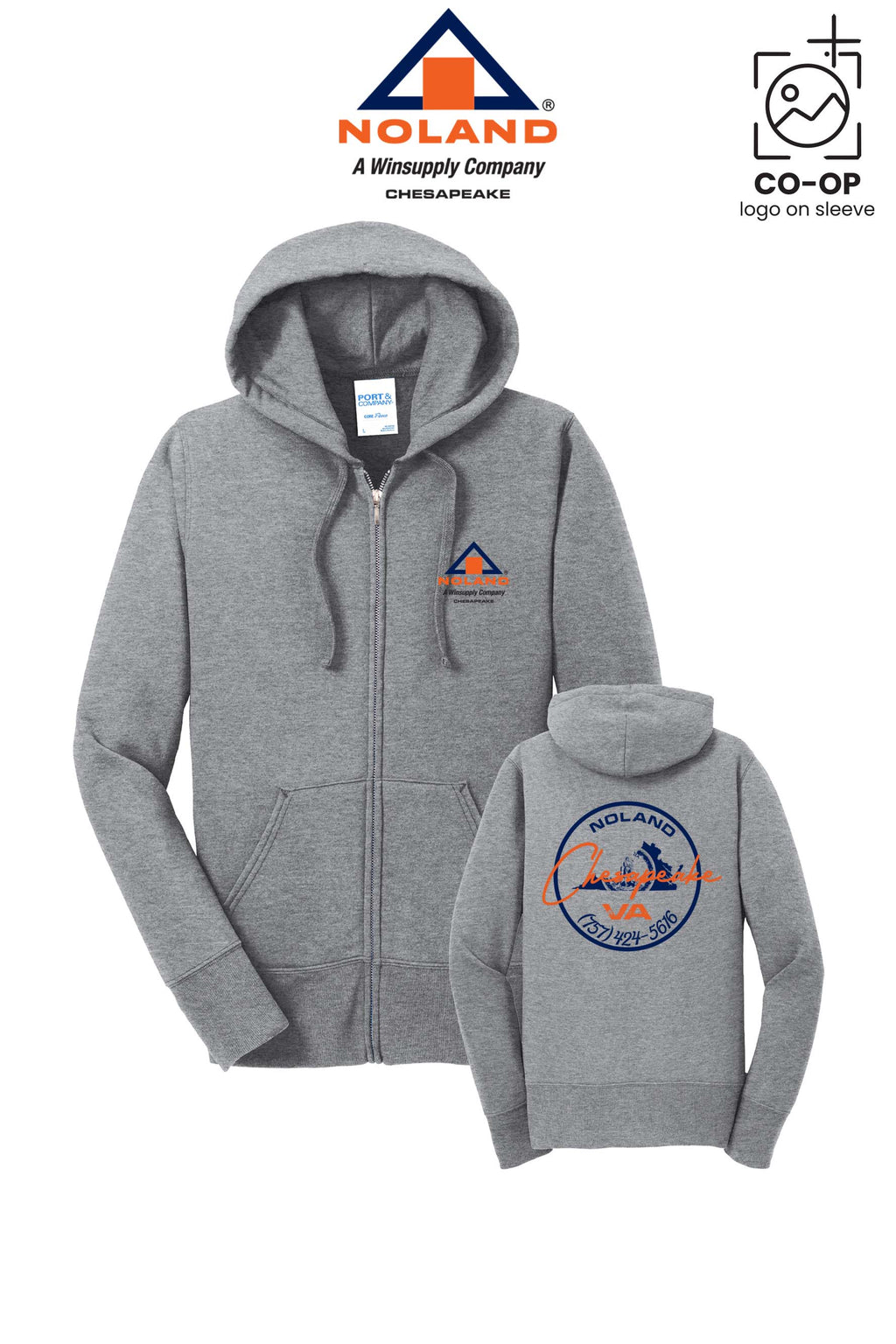 Port & Co™ Womens Core Fleece Full-Zip Hooded Sweatshirt - Noland Company Chesapeake