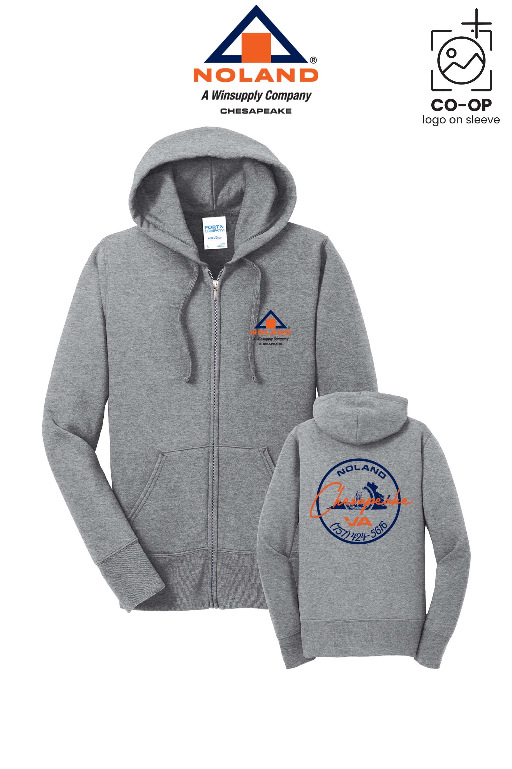 Port & Co™ Womens Core Fleece Full-Zip Hooded Sweatshirt - Noland Company Chesapeake