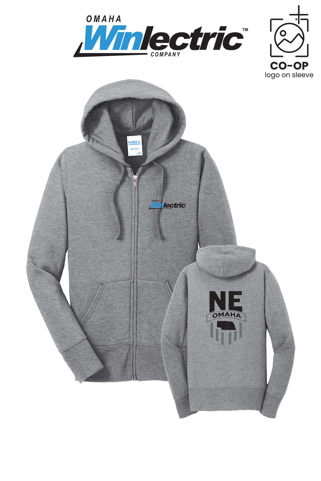 Port & Co™ Womens Core Fleece Full-Zip Hooded Sweatshirt - Omaha Winlectric