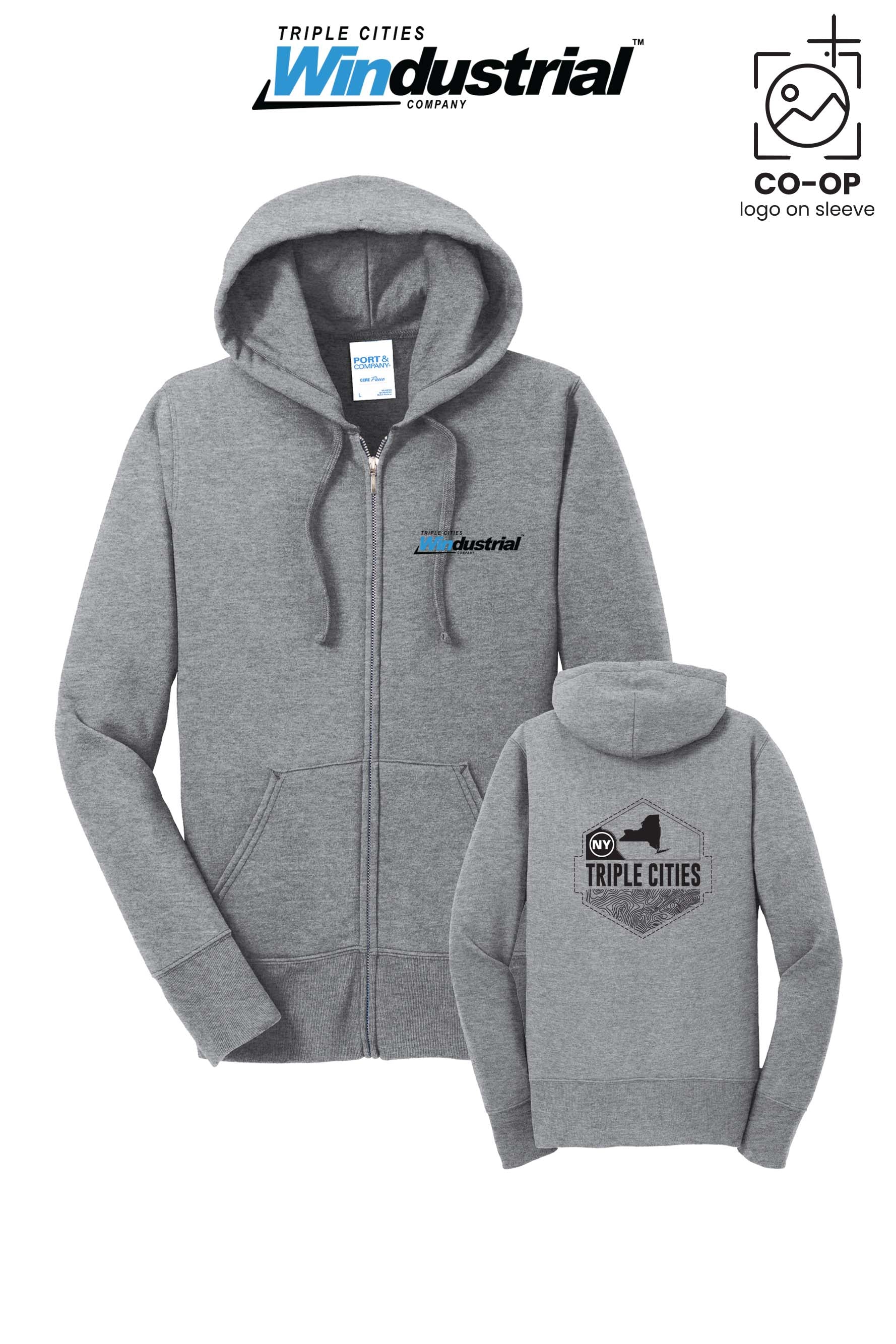 Port & Co™ Womens Core Fleece Full-Zip Hooded Sweatshirt - Windustrial Triple Cities