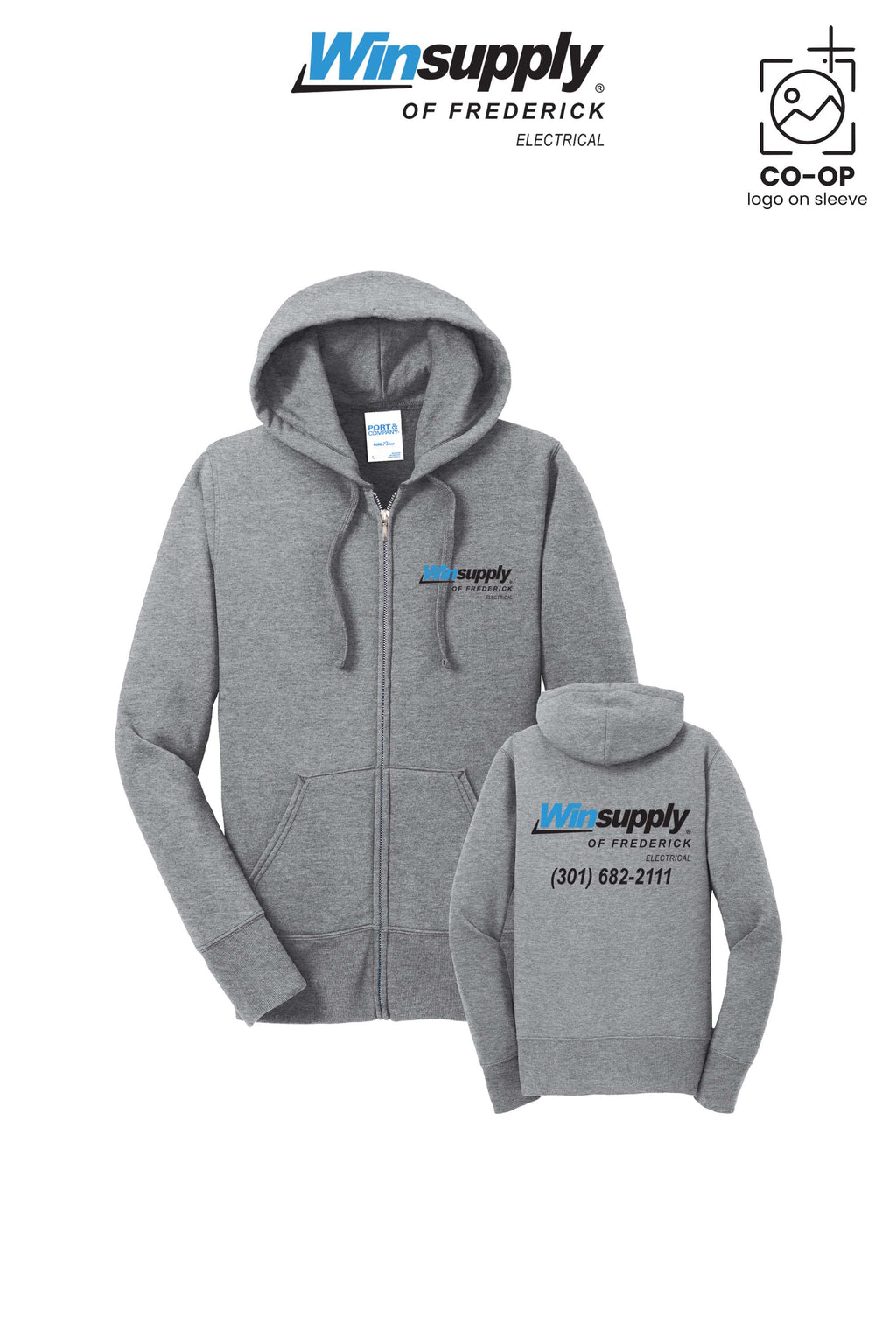 Port & Co™ Womens Core Fleece Full-Zip Hooded Sweatshirt - Winsupply of Frederick