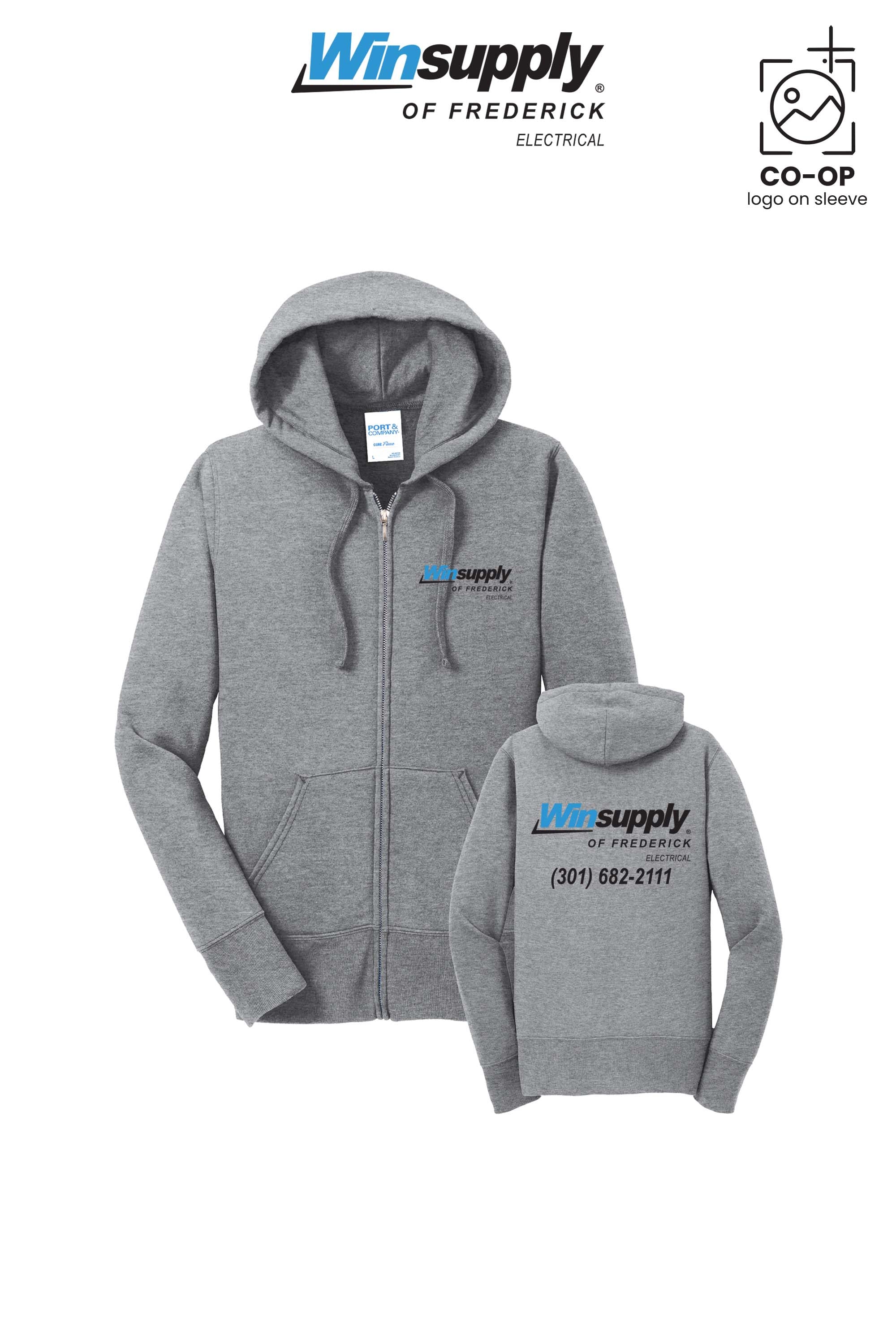 Port & Co™ Womens Core Fleece Full-Zip Hooded Sweatshirt - Winsupply of Frederick