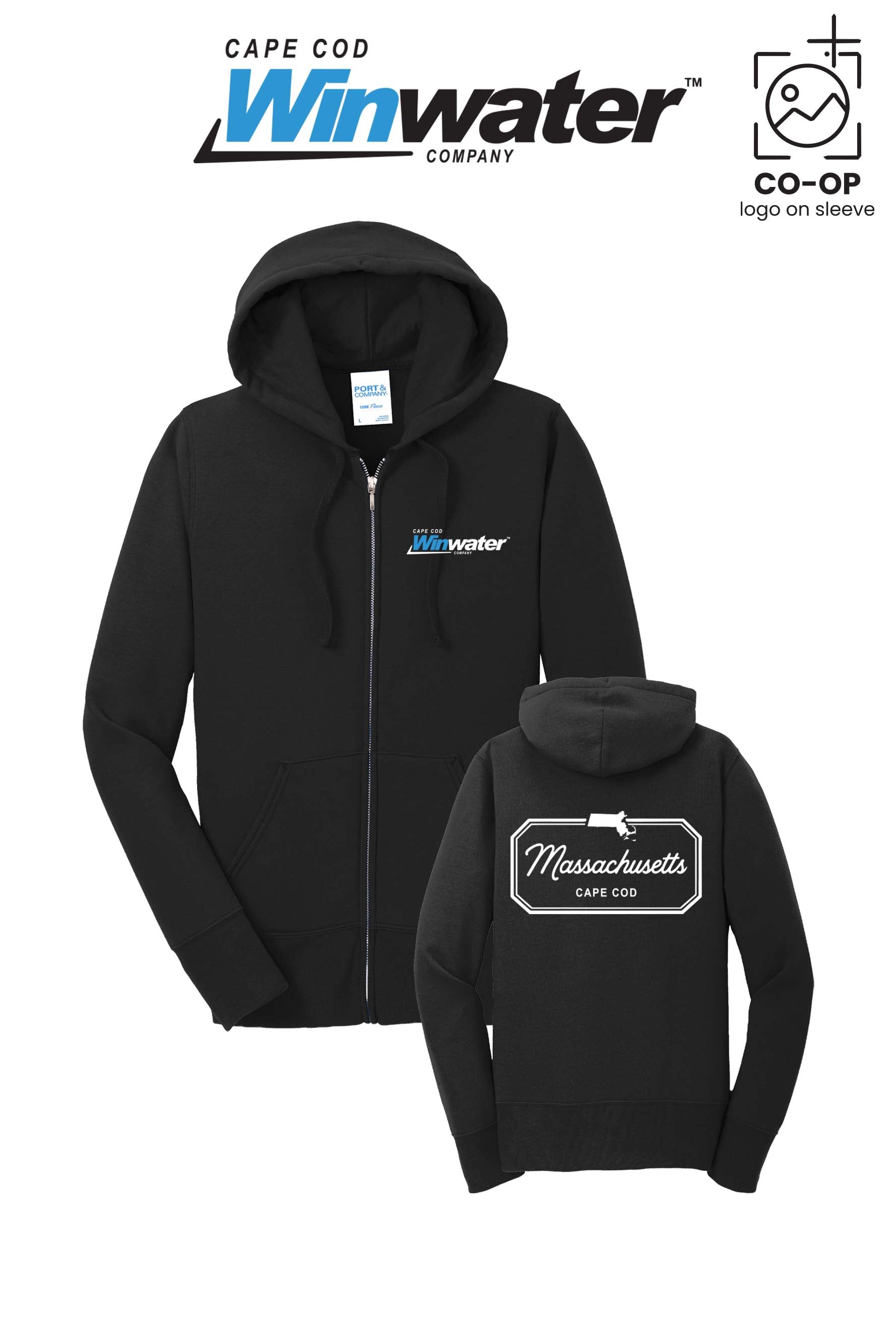 Port & Co™ Womens Core Fleece Full-Zip Hooded Sweatshirt - Winwater Cape Cod