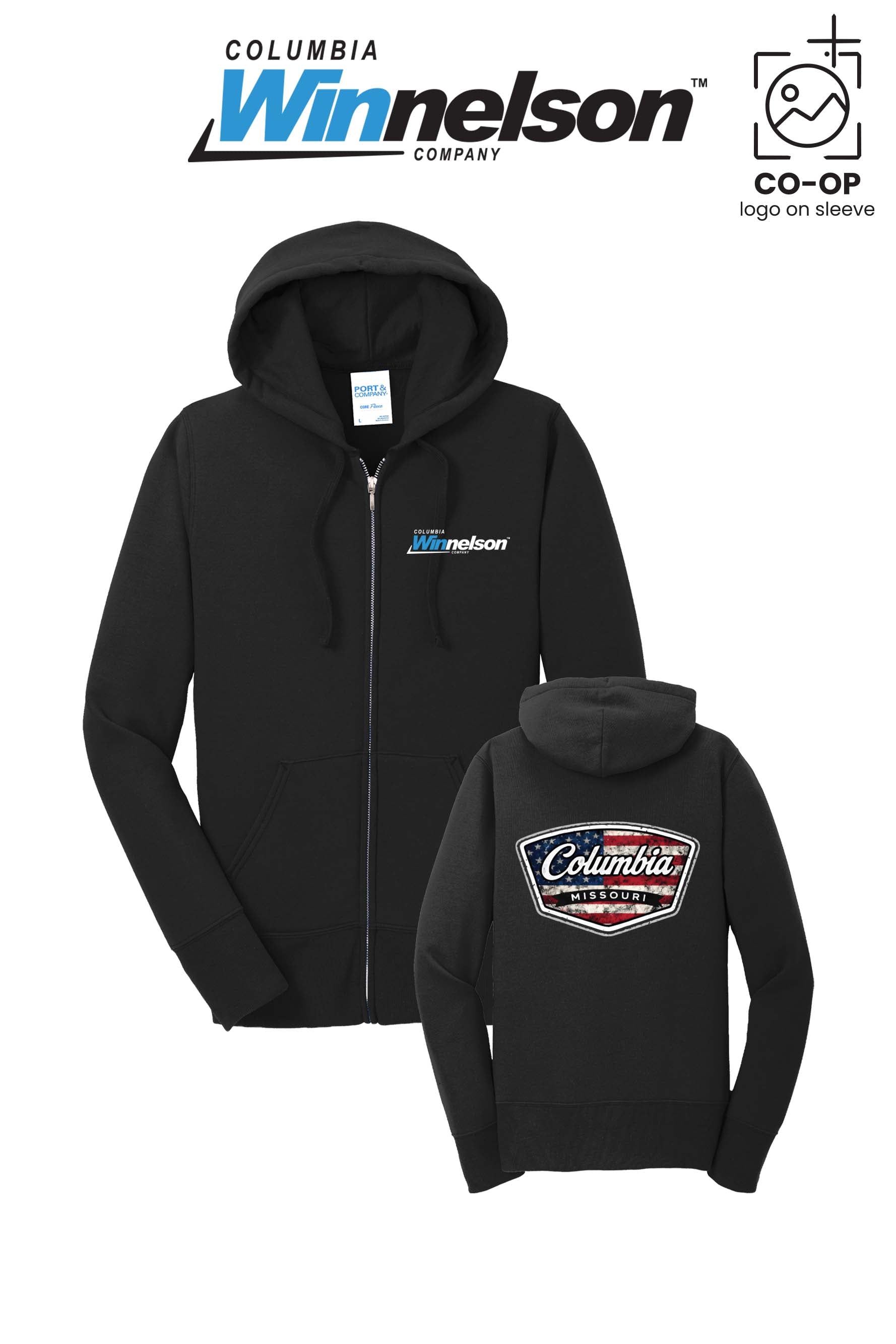 Port & Co™ Womens Core Fleece Full-Zip Hooded Sweatshirt - Columbia MO Winnelson