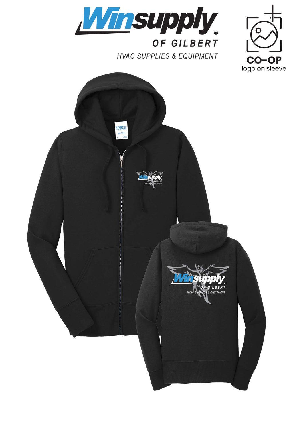 Port & Co™ Womens Core Fleece Full-Zip Hooded Sweatshirt - Winsupply of Gilbert