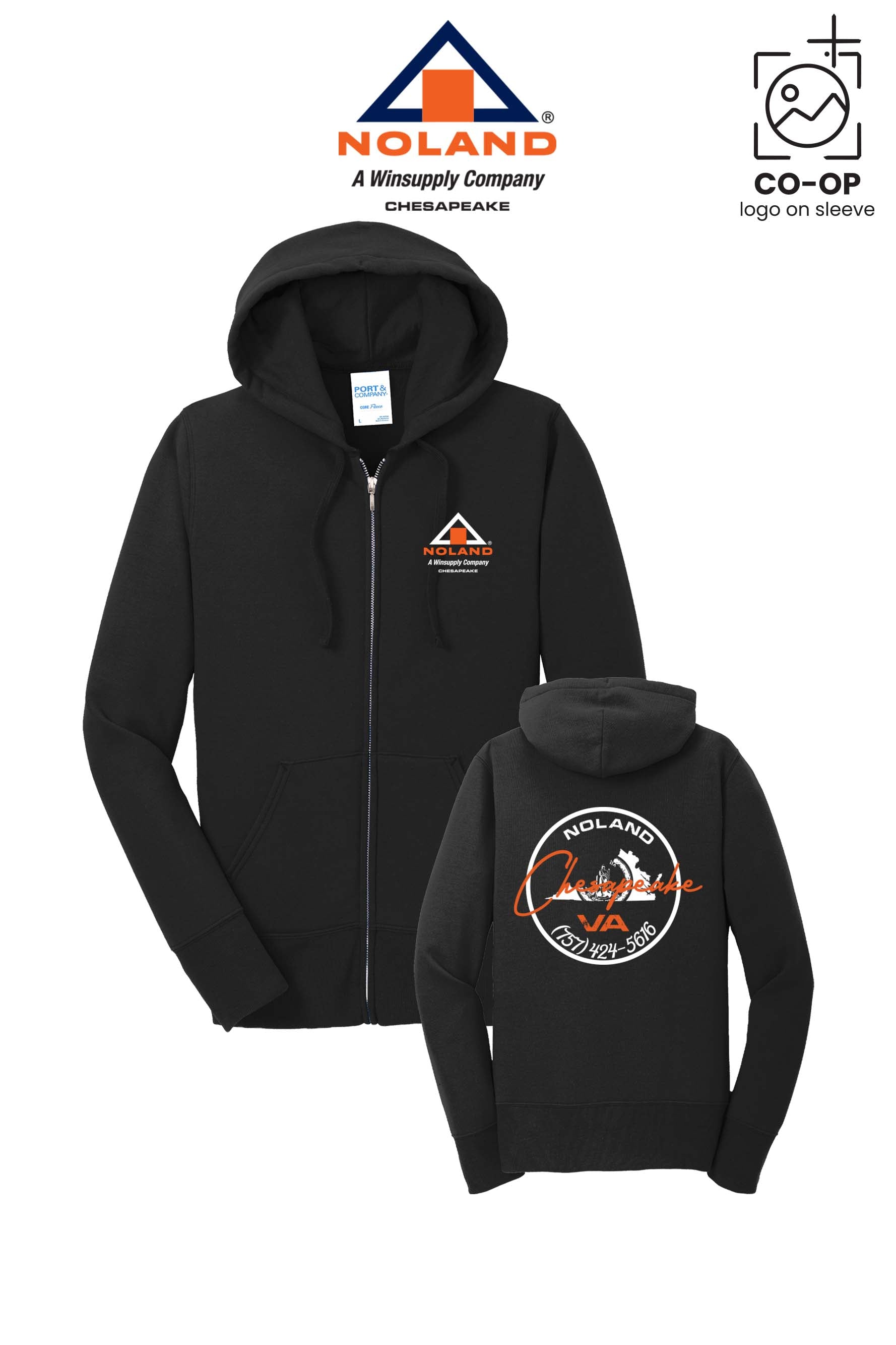 Port & Co™ Womens Core Fleece Full-Zip Hooded Sweatshirt - Noland Company Chesapeake