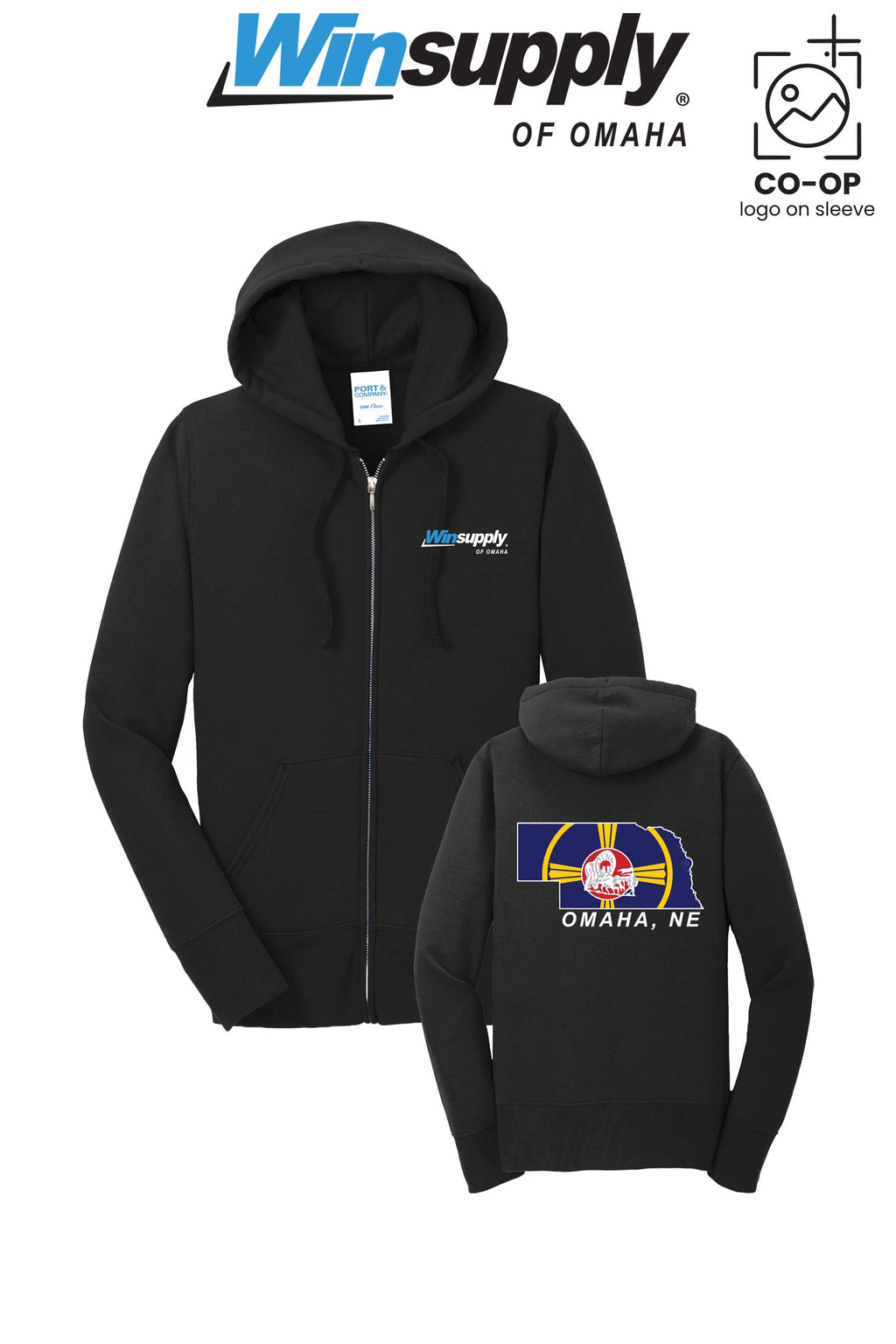 Port & Co™ Womens Core Fleece Full-Zip Hooded Sweatshirt - Winsupply of Omaha