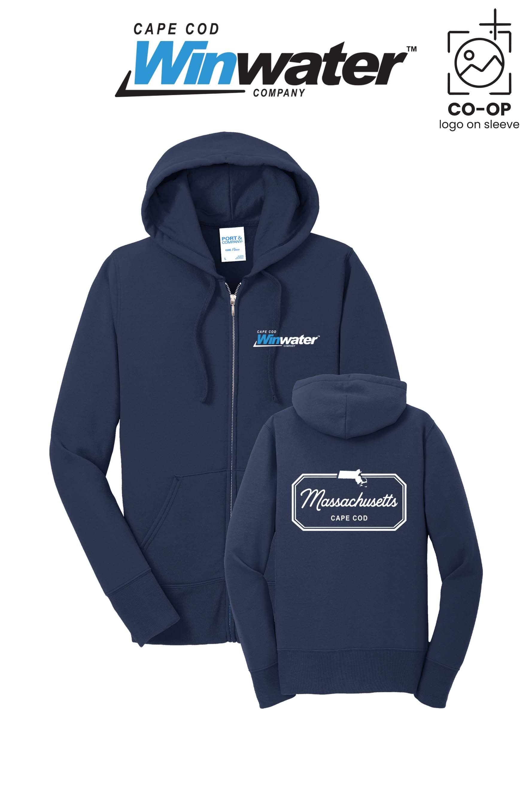 Port & Co™ Womens Core Fleece Full-Zip Hooded Sweatshirt - Winwater Cape Cod