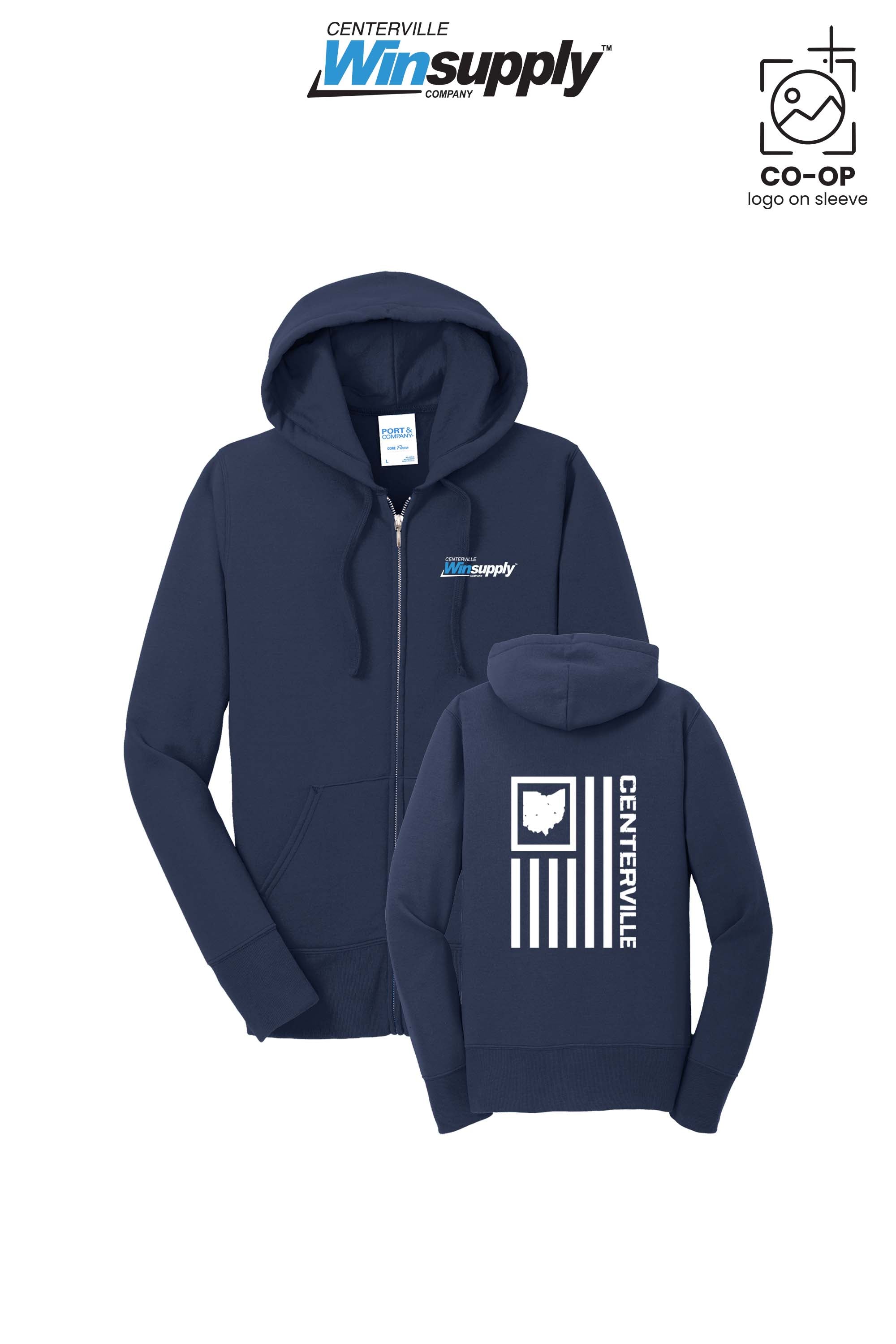 Port & Co™ Womens Core Fleece Full-Zip Hooded Sweatshirt - Winsupply Centerville OH