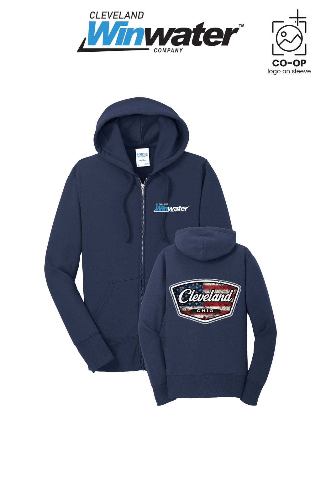 Port & Co™ Womens Core Fleece Full-Zip Hooded Sweatshirt - Winwater of Cleveland