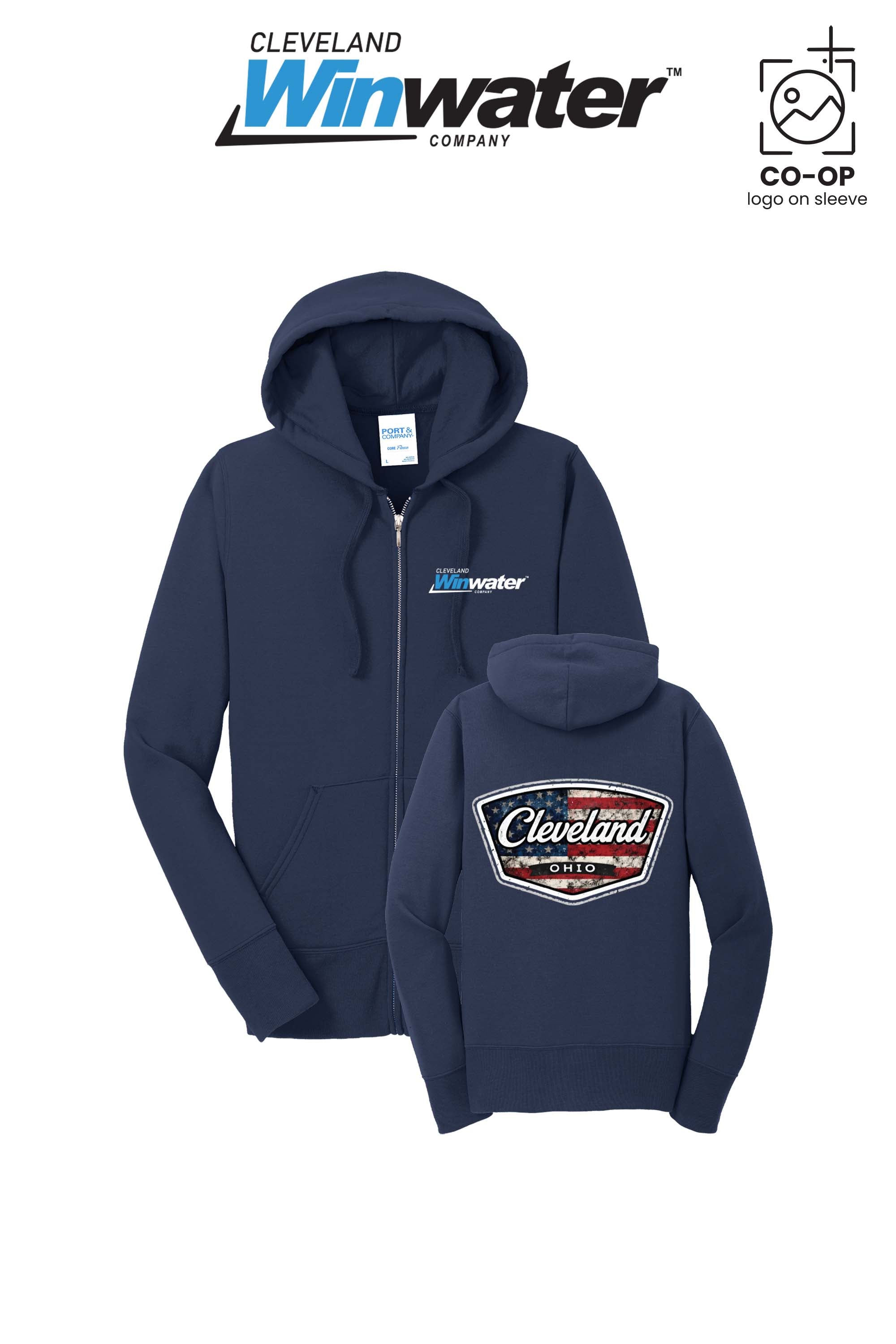 Port & Co™ Womens Core Fleece Full-Zip Hooded Sweatshirt - Winwater of Cleveland