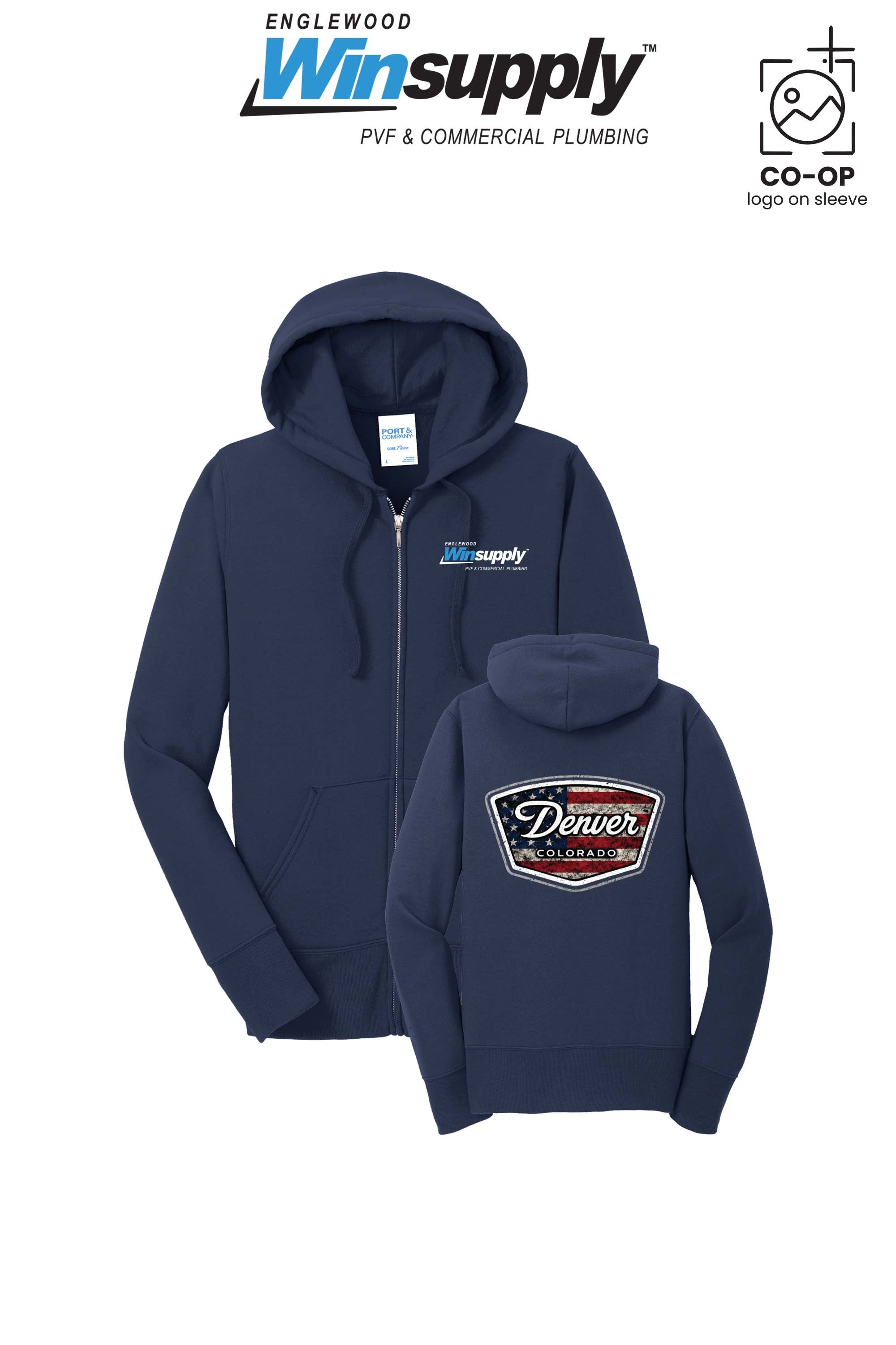 Port & Co™ Womens Core Fleece Full-Zip Hooded Sweatshirt - Englewood Winsupply