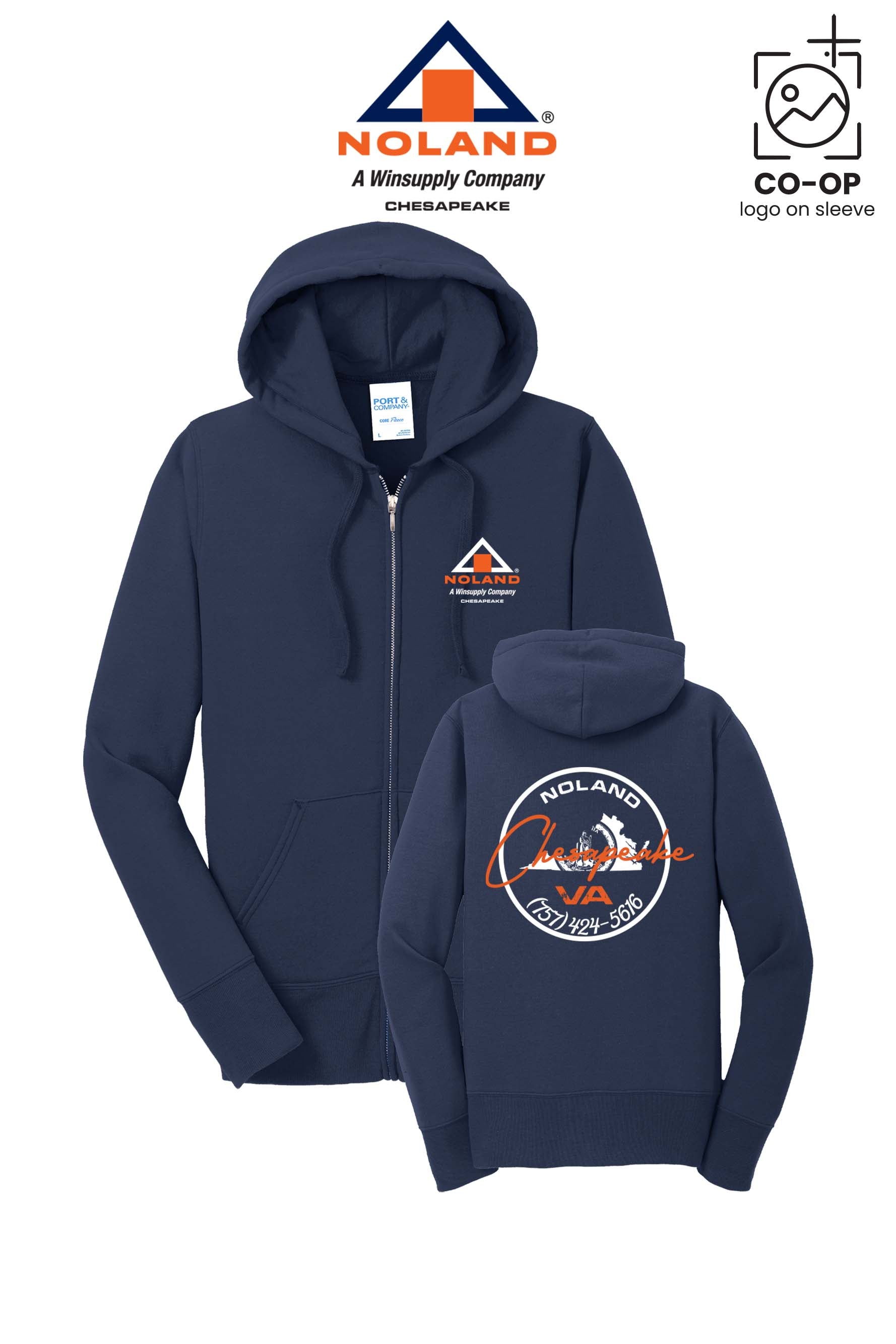 Port & Co™ Womens Core Fleece Full-Zip Hooded Sweatshirt - Noland Company Chesapeake
