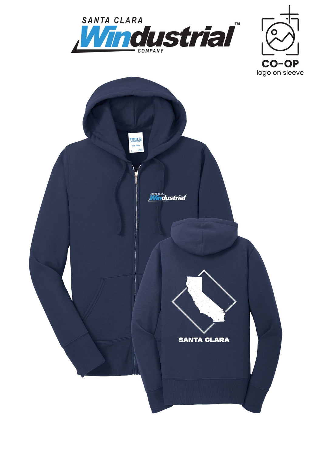 Port & Co™ Womens Core Fleece Full-Zip Hooded Sweatshirt - Santa Clara Windustrial