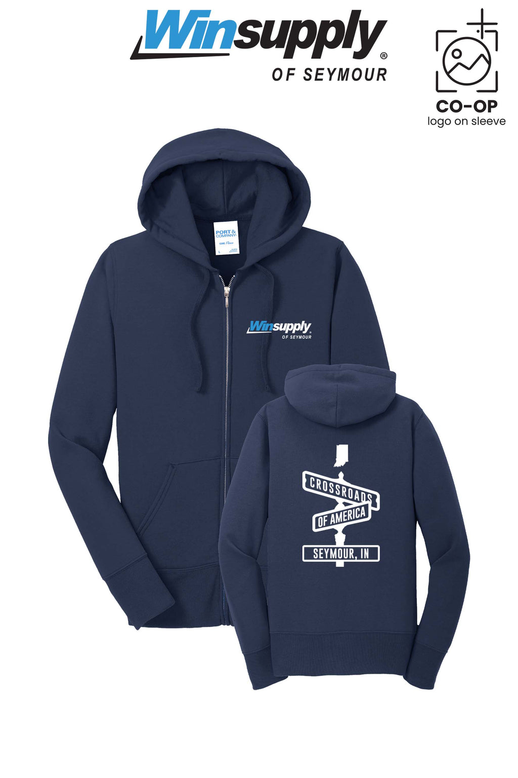 Port & Co™ Womens Core Fleece Full-Zip Hooded Sweatshirt - Winsupply of Seymour IN