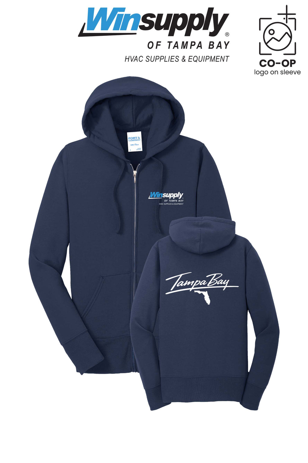 Port & Co™ Womens Core Fleece Full-Zip Hooded Sweatshirt - Winsupply of Tampa Bay