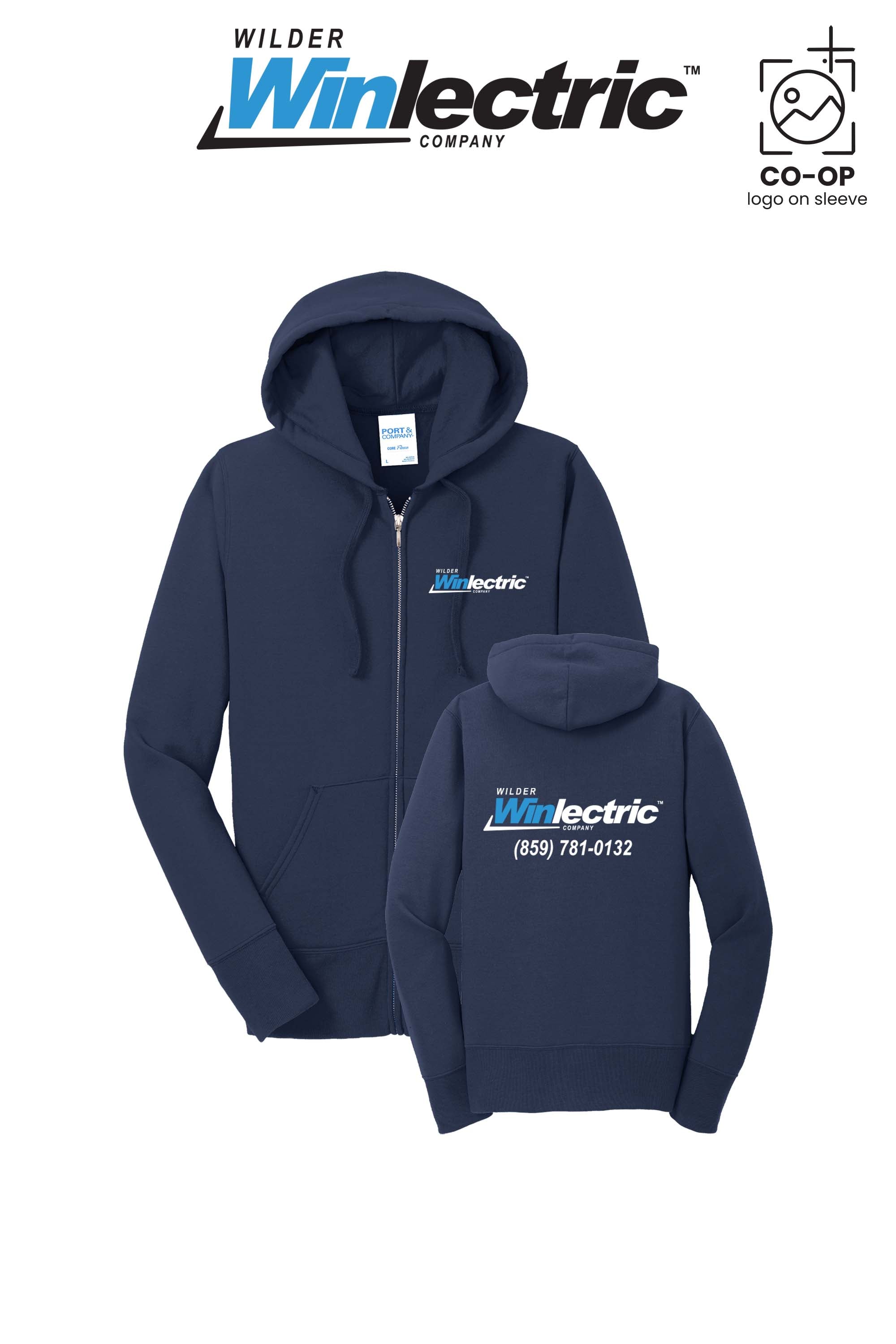 Port & Co™ Womens Core Fleece Full-Zip Hooded Sweatshirt - Wilder Winlectric