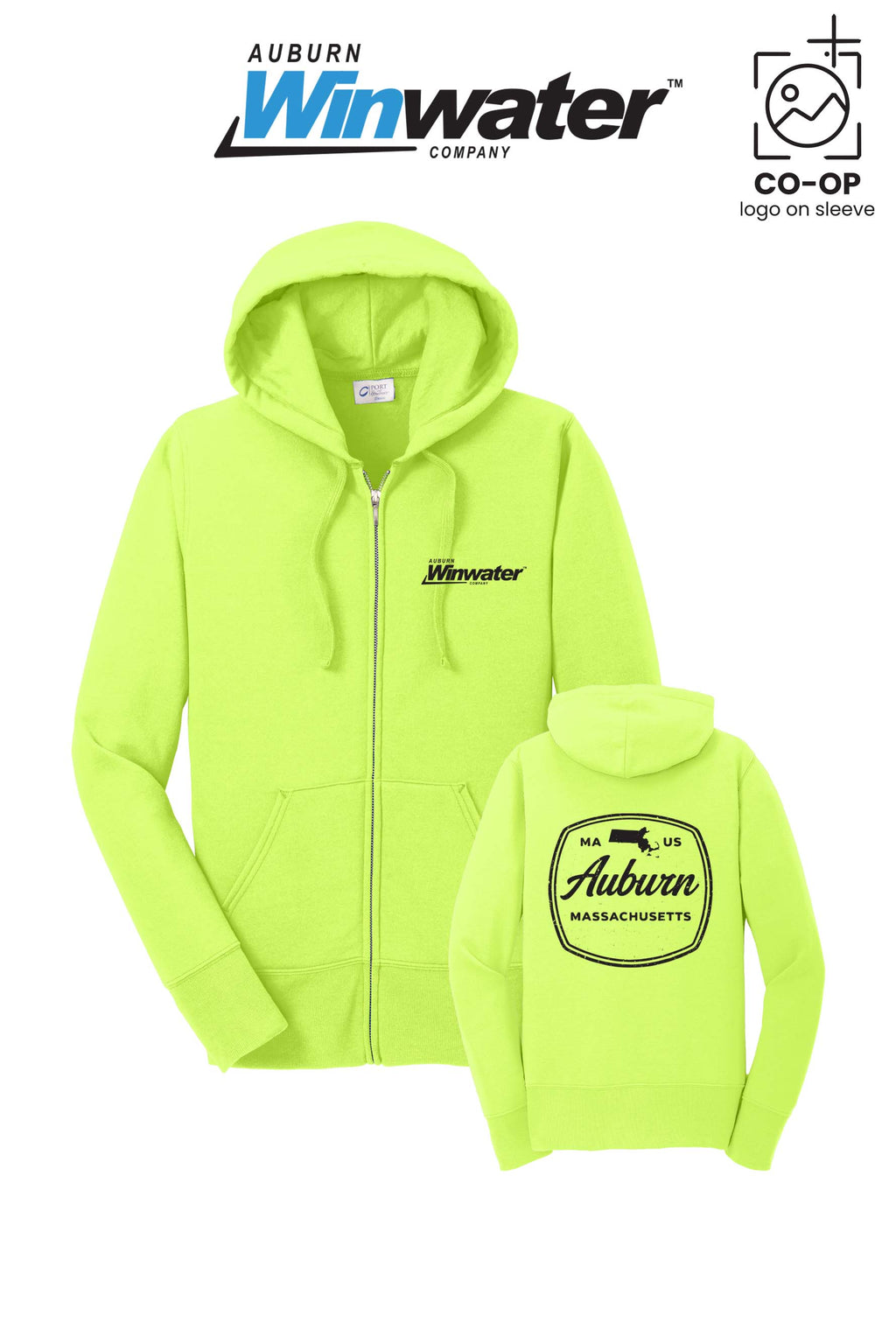 Port & Co™ Womens Core Fleece Full-Zip Hooded Sweatshirt - Auburn Winwater