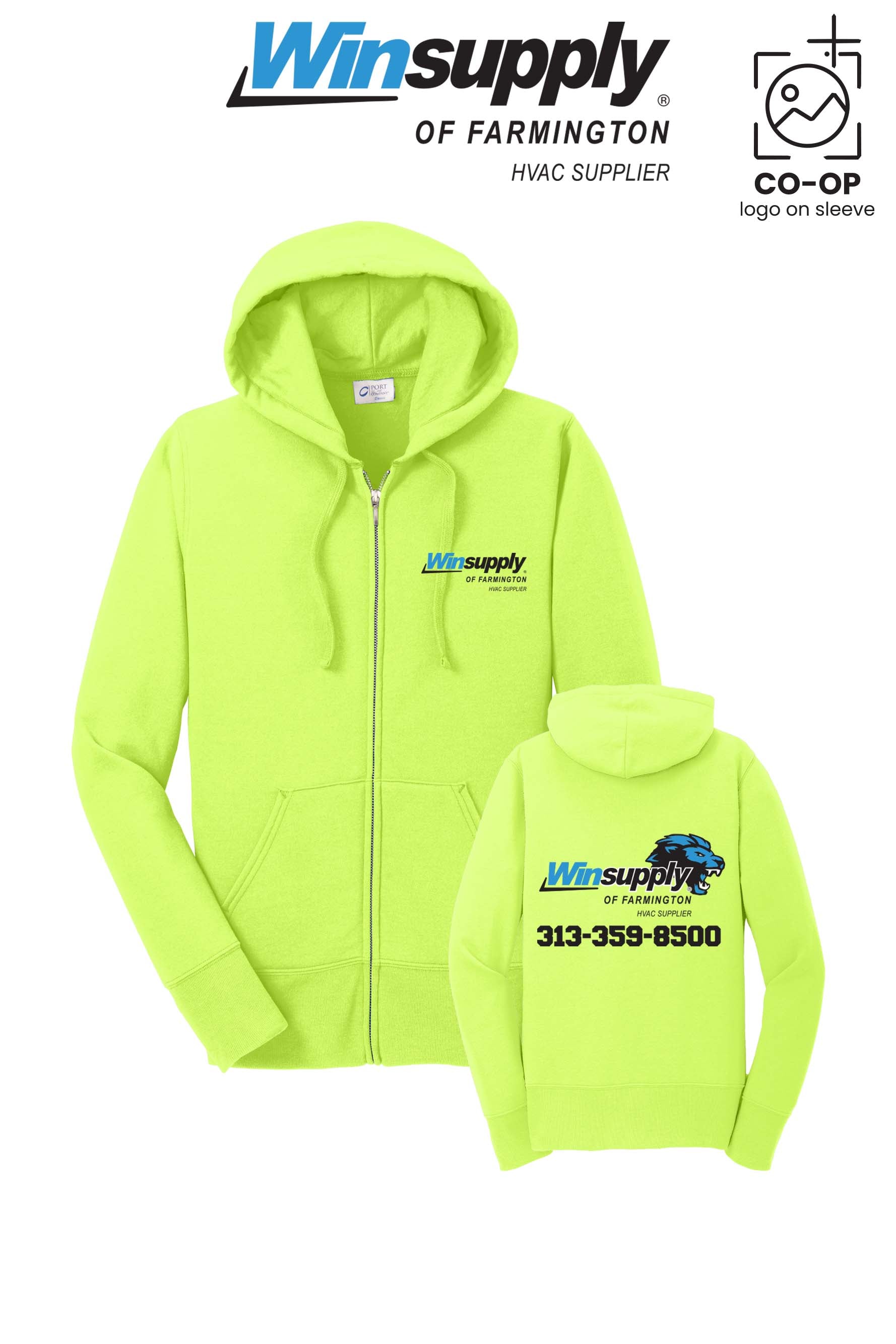 Port & Co™ Womens Core Fleece Full-Zip Hooded Sweatshirt - Winsupply of Farmington
