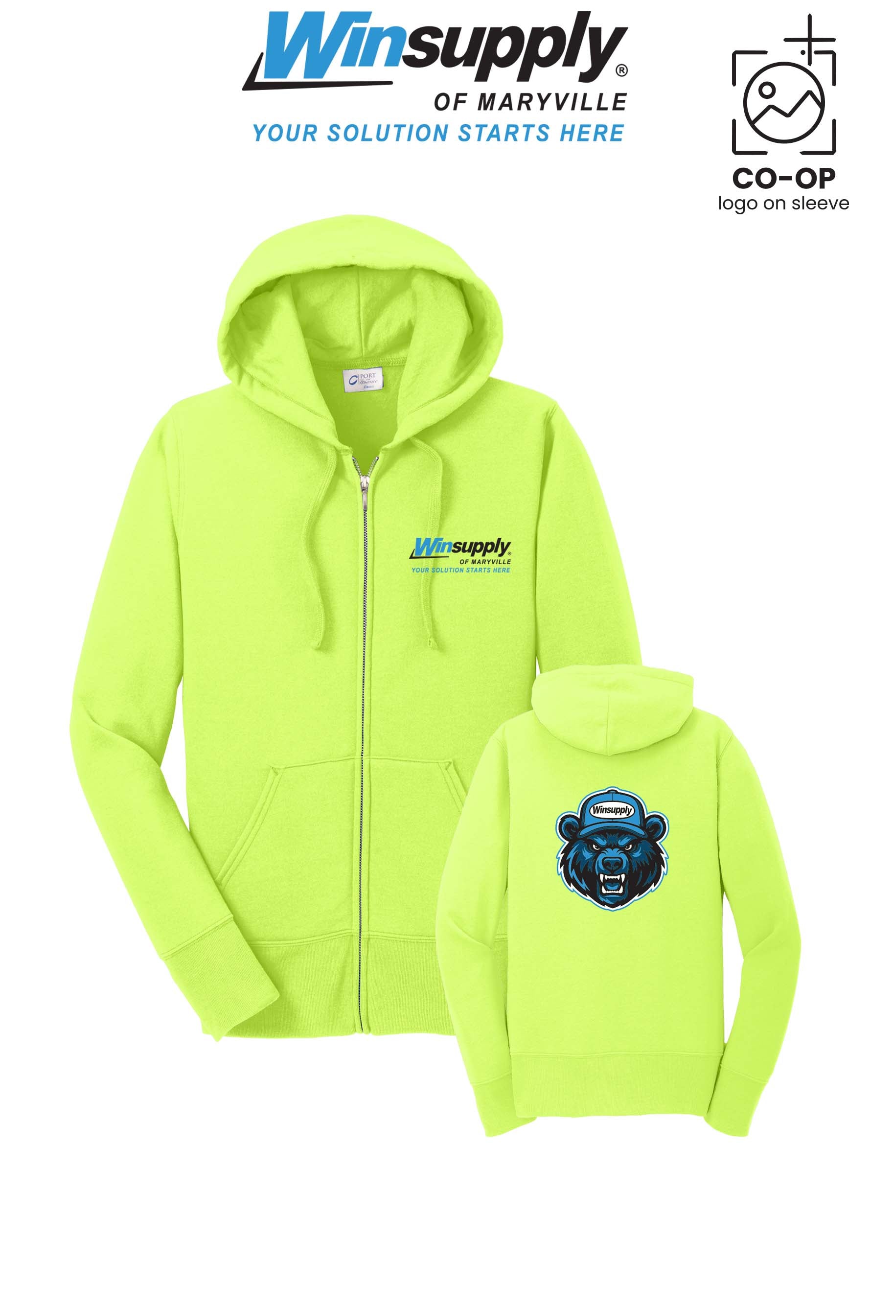 Port & Co™ Womens Core Fleece Full-Zip Hooded Sweatshirt - Winsupply of Maryville