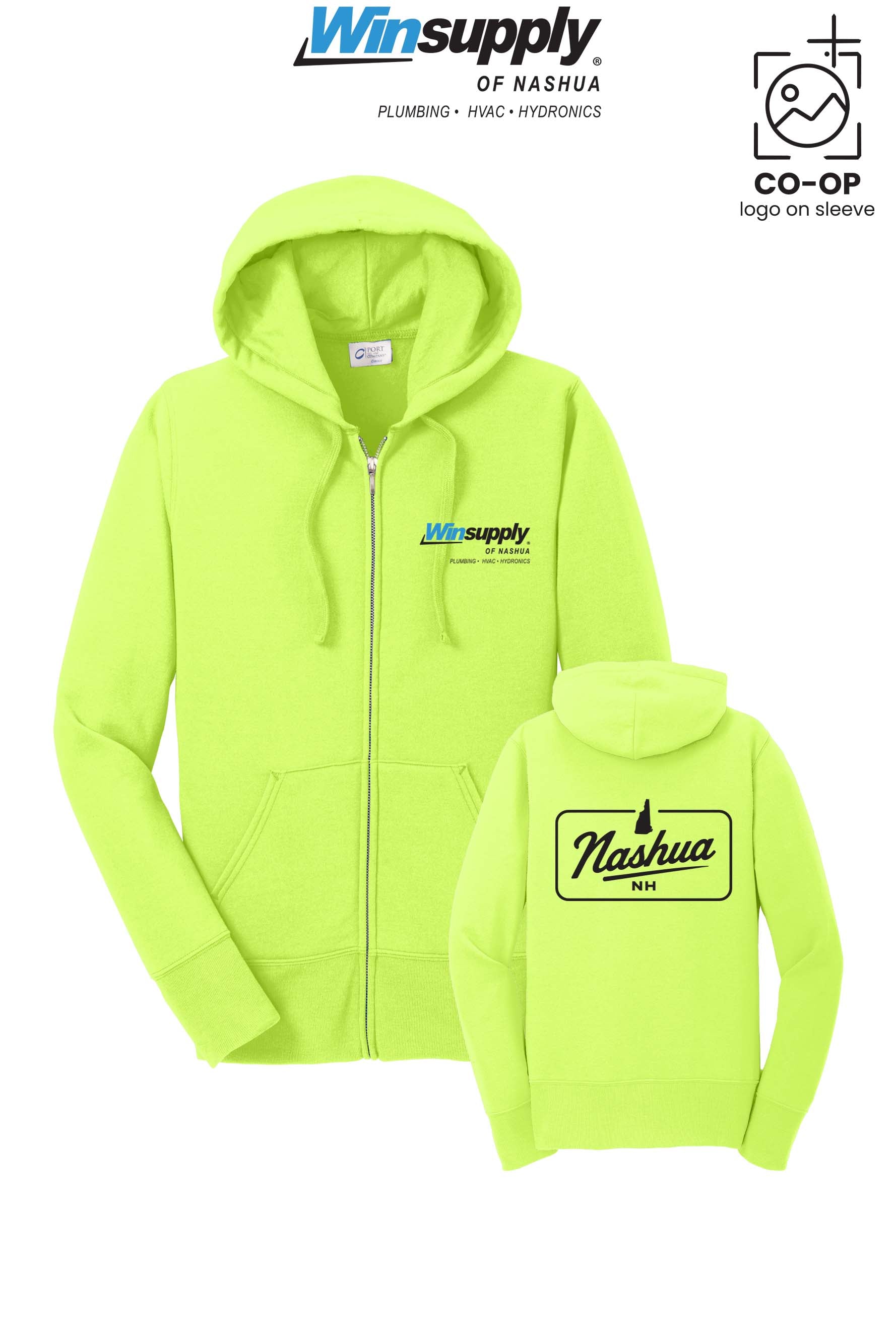 Port & Co™ Womens Core Fleece Full-Zip Hooded Sweatshirt - Winsupply of Nashua