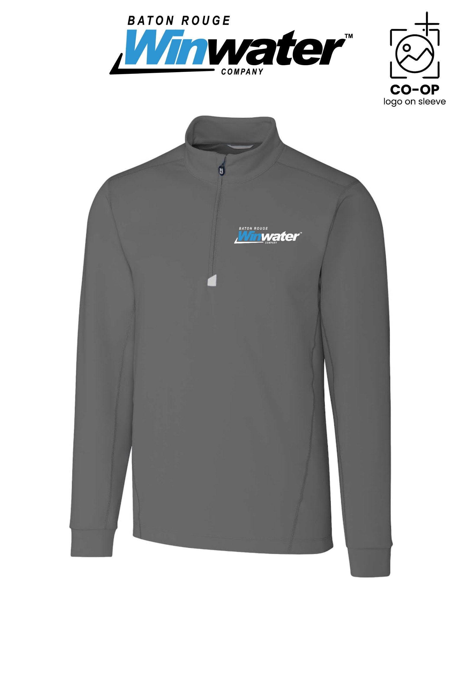 Cutter & Buck Traverse Recycled Smooth Stretch Mens Big & Tall Quarter Zip Pullover - Baton Rouge Winwater