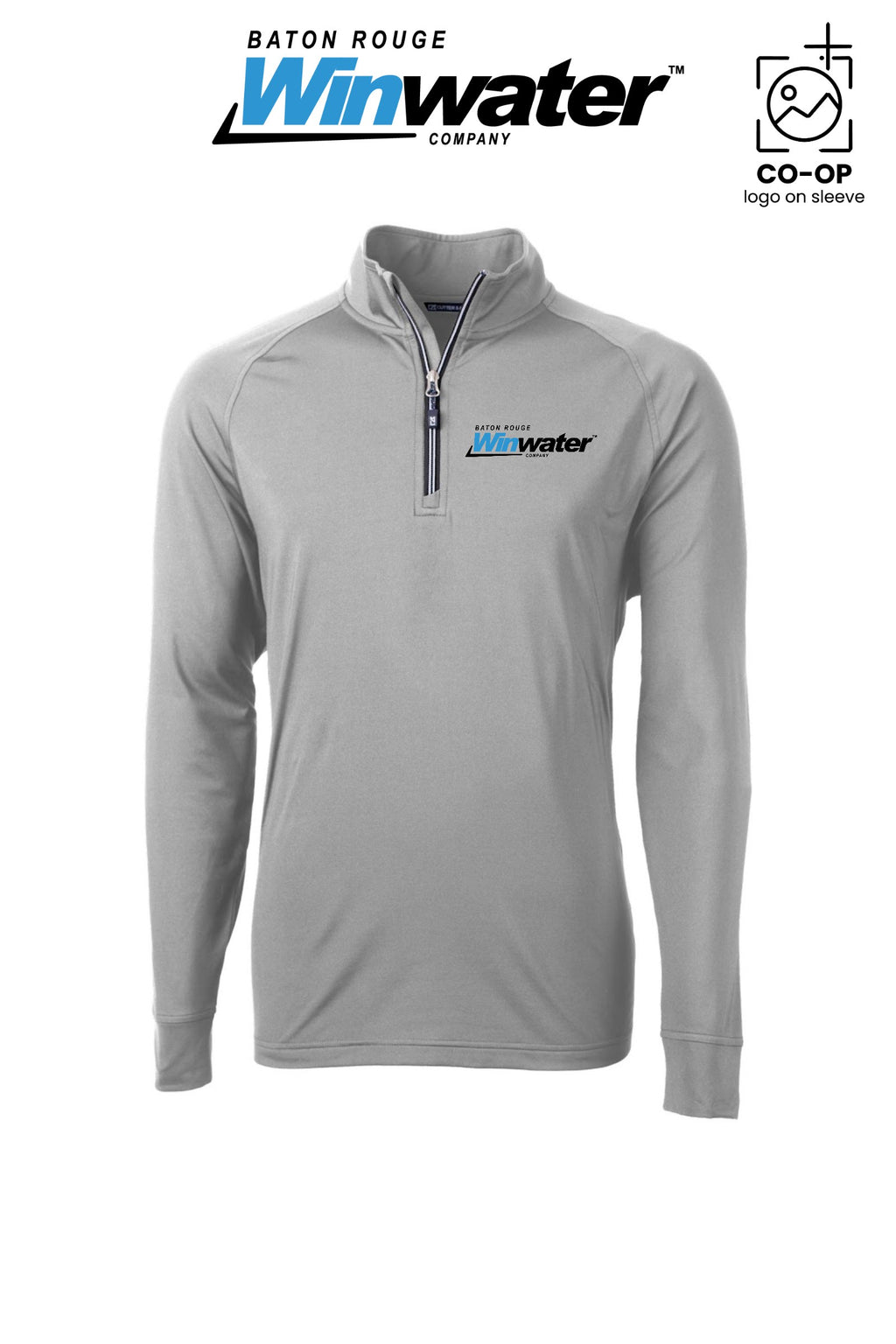 Cutter & Buck Adapt Recycled Soft Knit Stretch Mens Big & Tall Quarter Zip Pullover - Baton Rouge Winwater