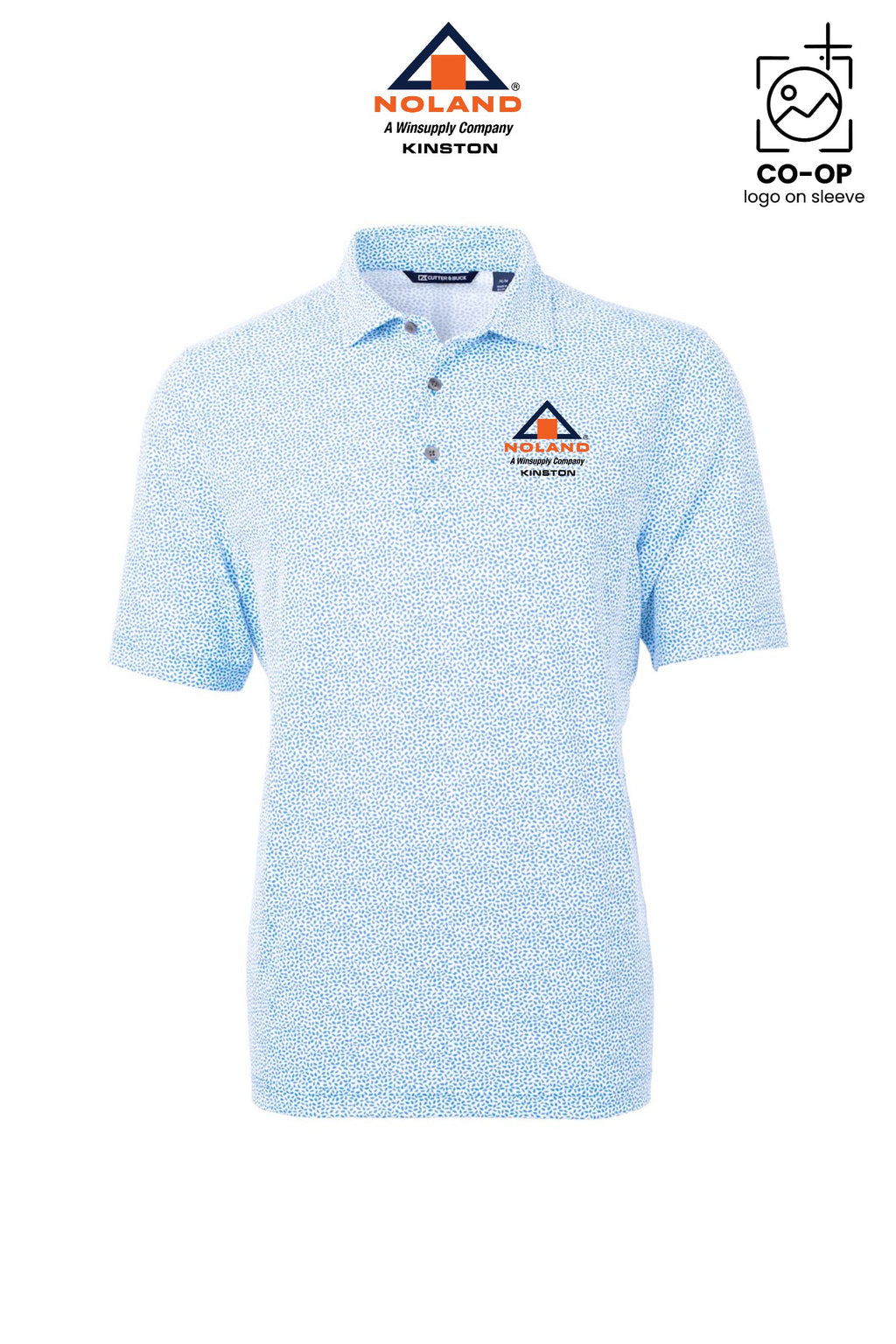Cutter & Buck Virtue Recycled Botanical Print Featherlight Pique Mens Polo - Kinston Noland