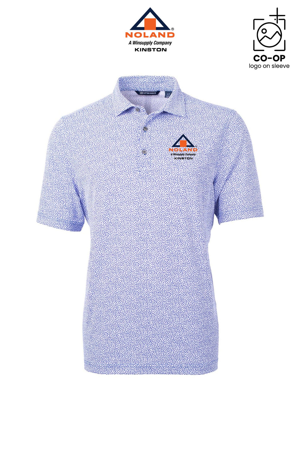 Cutter & Buck Virtue Recycled Botanical Print Featherlight Pique Mens Polo - Kinston Noland