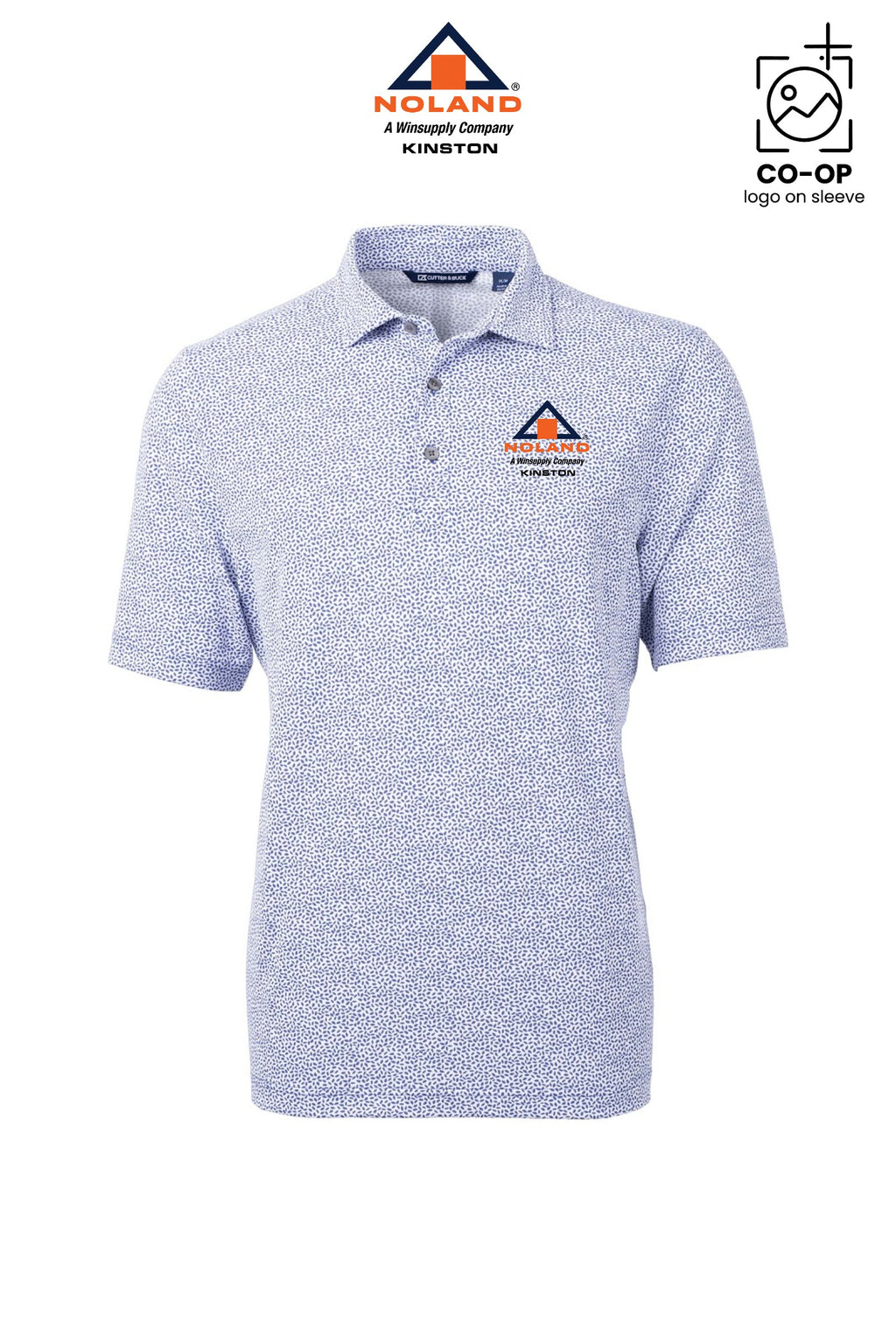 Cutter & Buck Virtue Recycled Botanical Print Featherlight Pique Mens Polo - Kinston Noland