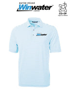 Cutter & Buck Virtue Recycled Stripe Featherlight Pique Mens Big & Tall Polo - Baton Rouge Winwater