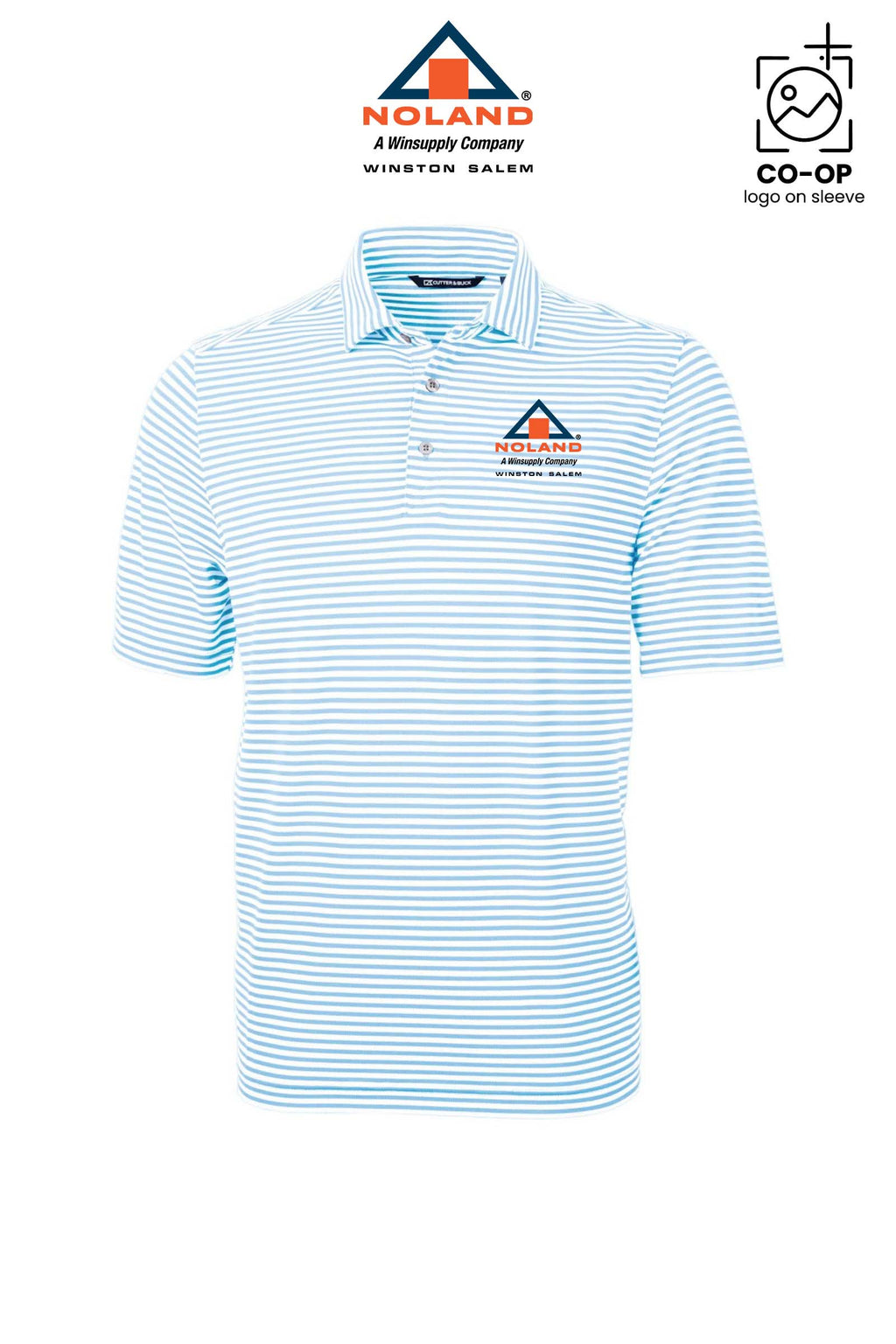 Cutter & Buck Virtue Recycled Stripe Featherlight Pique Mens Big & Tall Polo - Winston Salem Noland