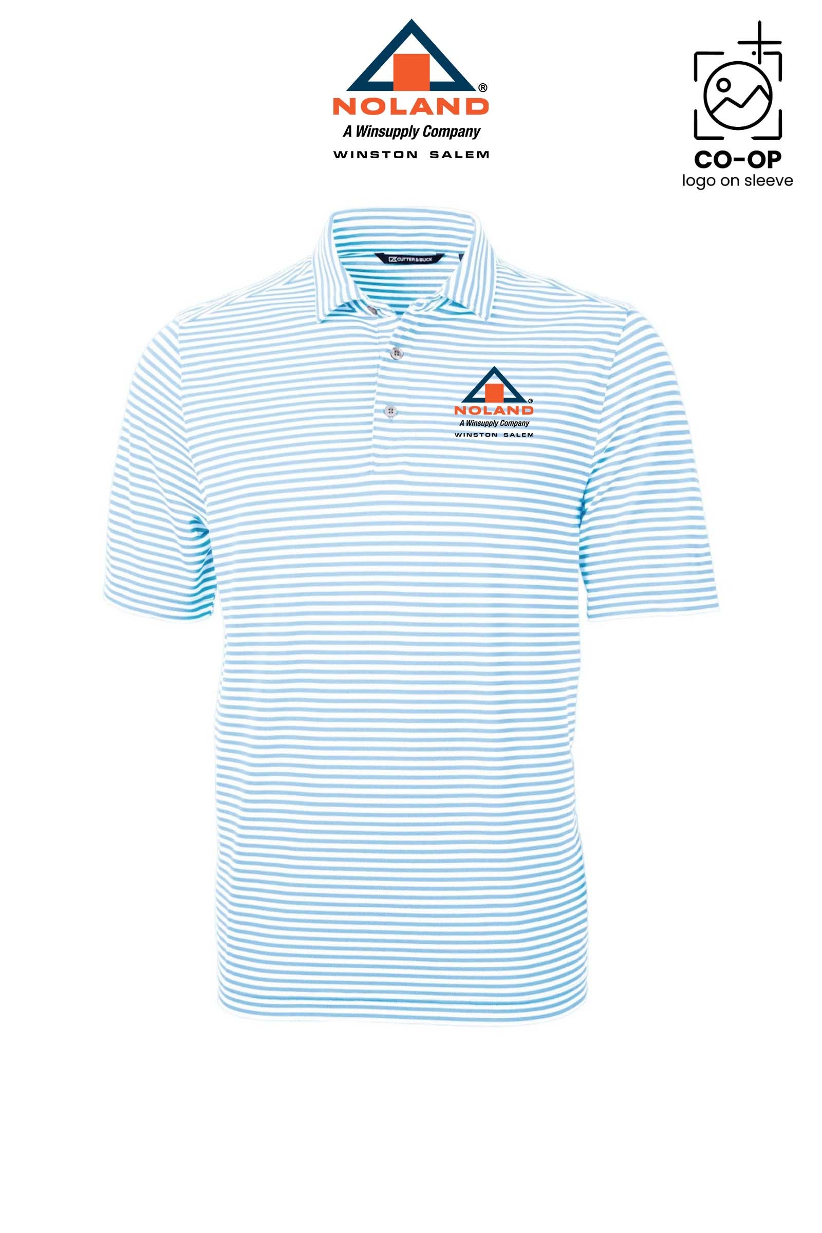 Cutter & Buck Virtue Recycled Stripe Featherlight Pique Mens Big & Tall Polo - Winston Salem Noland