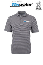 Cutter & Buck Virtue Recycled Stripe Featherlight Pique Mens Big & Tall Polo - Baton Rouge Winwater
